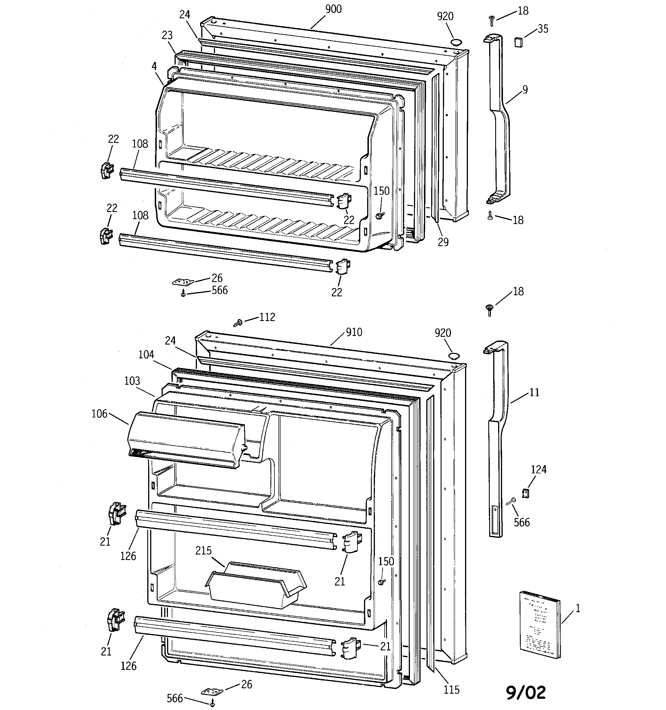 Hotpoint HTS18CBMDRWW doors diagram