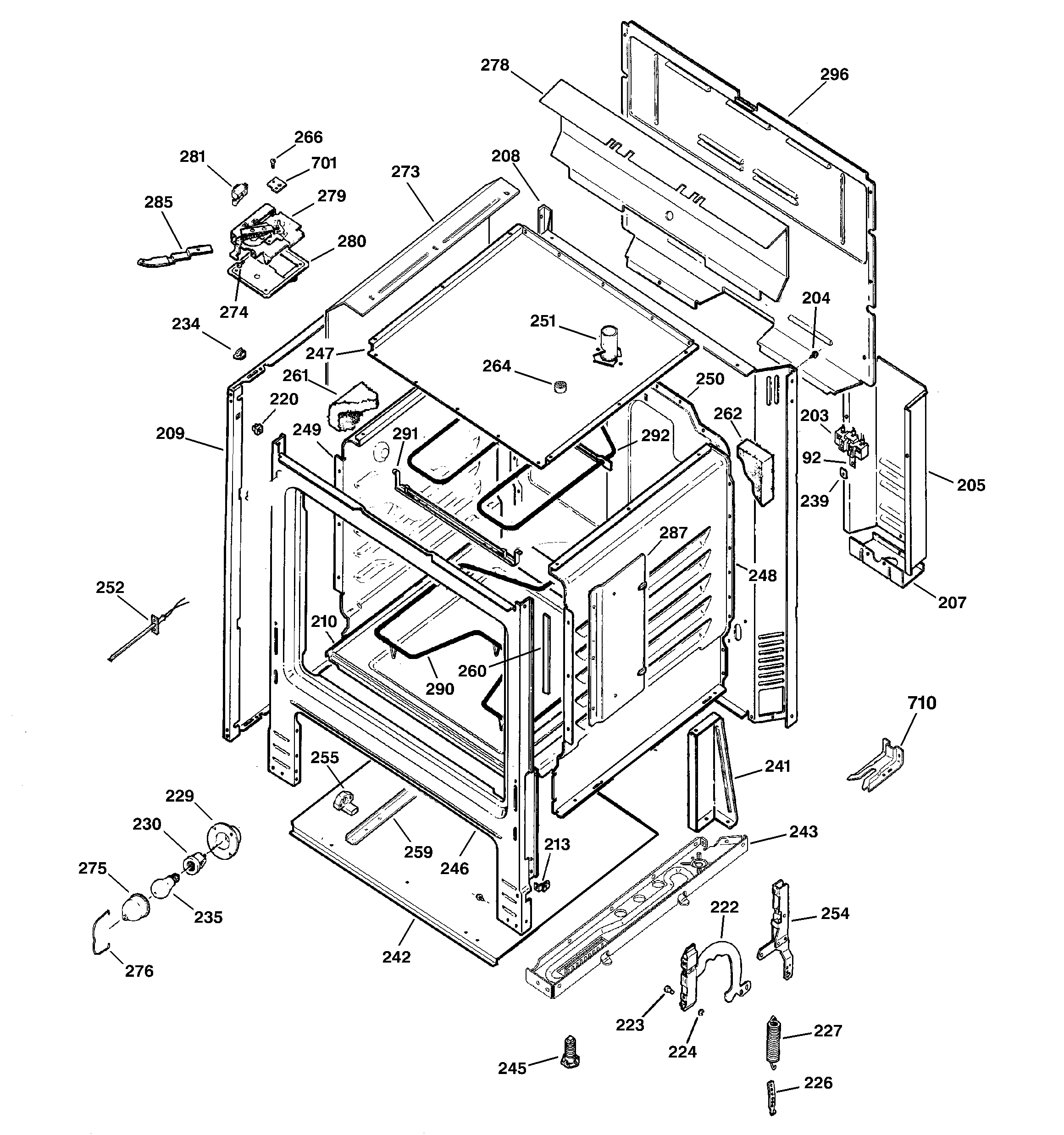 Hotpoint RB757BC4WH body parts diagram