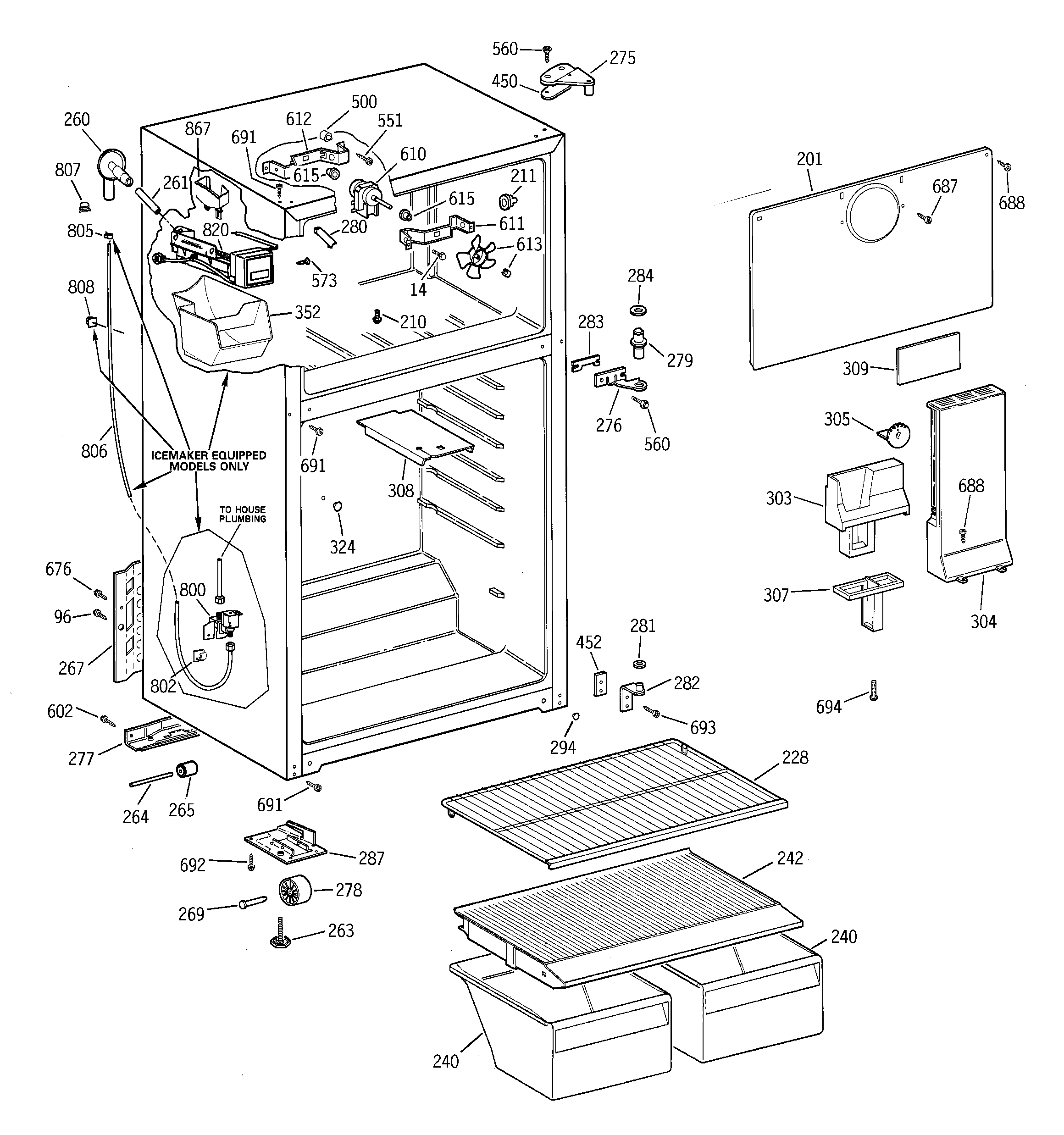 Hotpoint HTS16BCMDLAA cabinet diagram