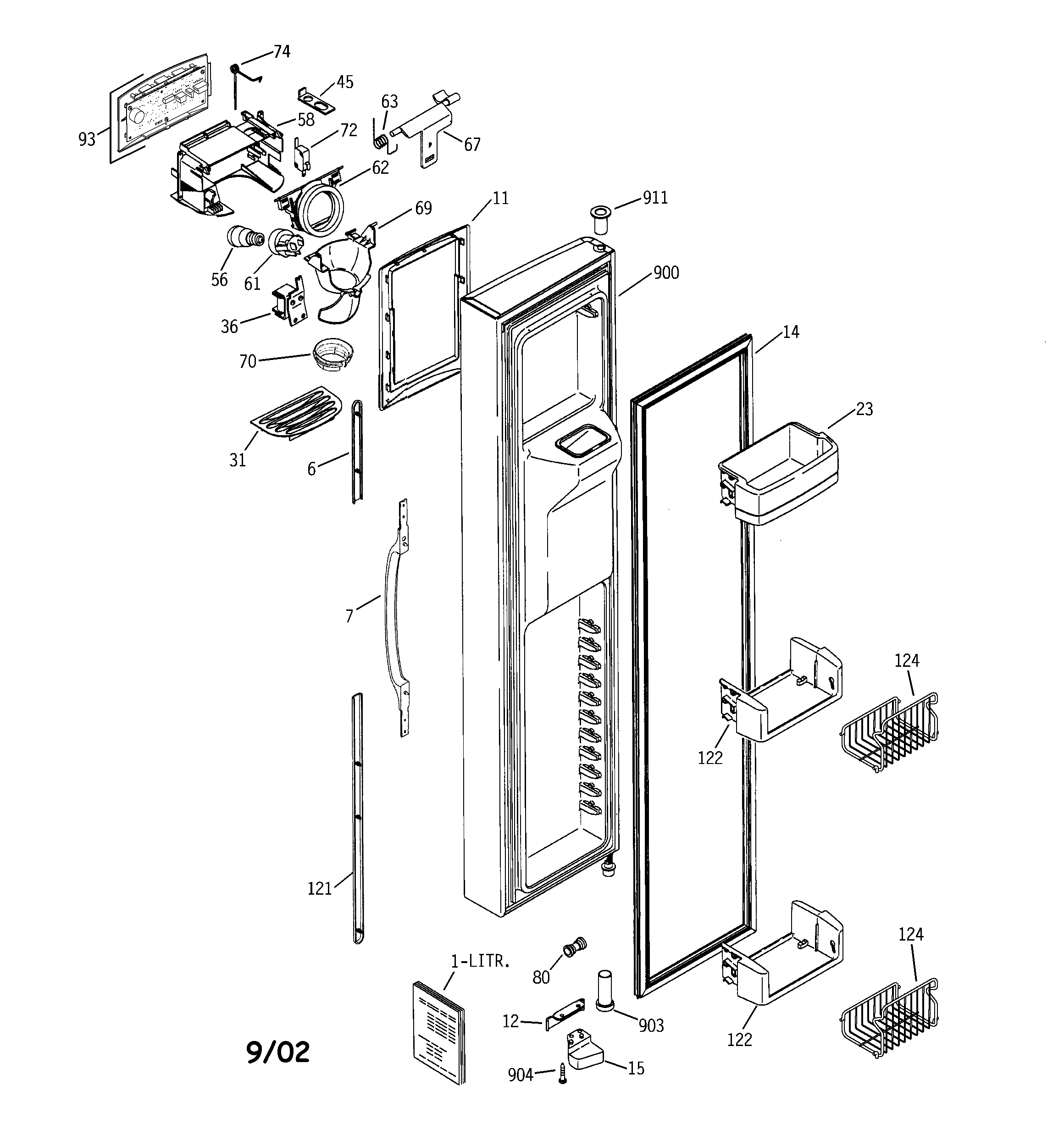 Hotpoint HSK29MGMFCCC freezer door diagram
