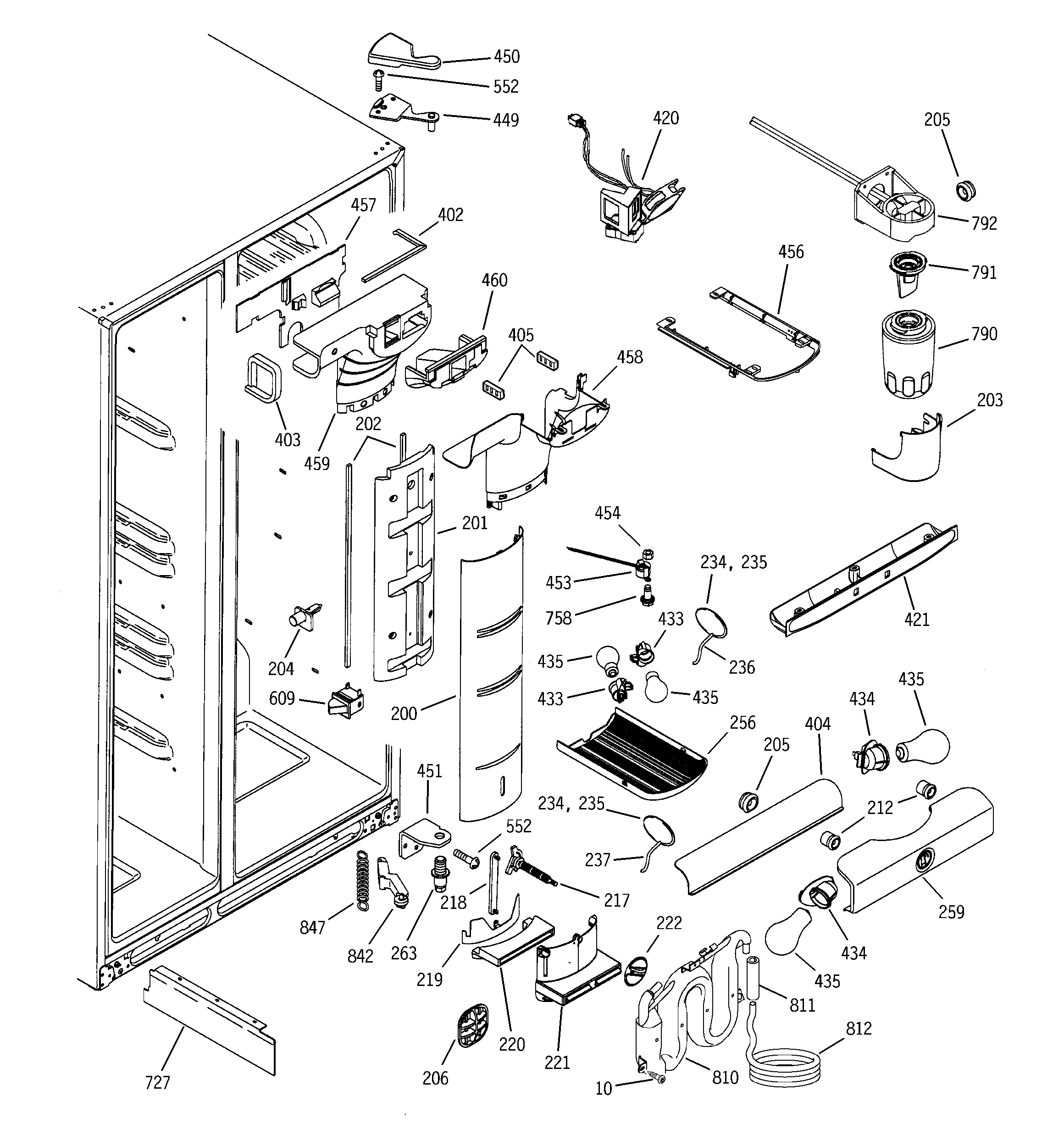 Hotpoint HSK29MGMFCCC fresh food section diagram