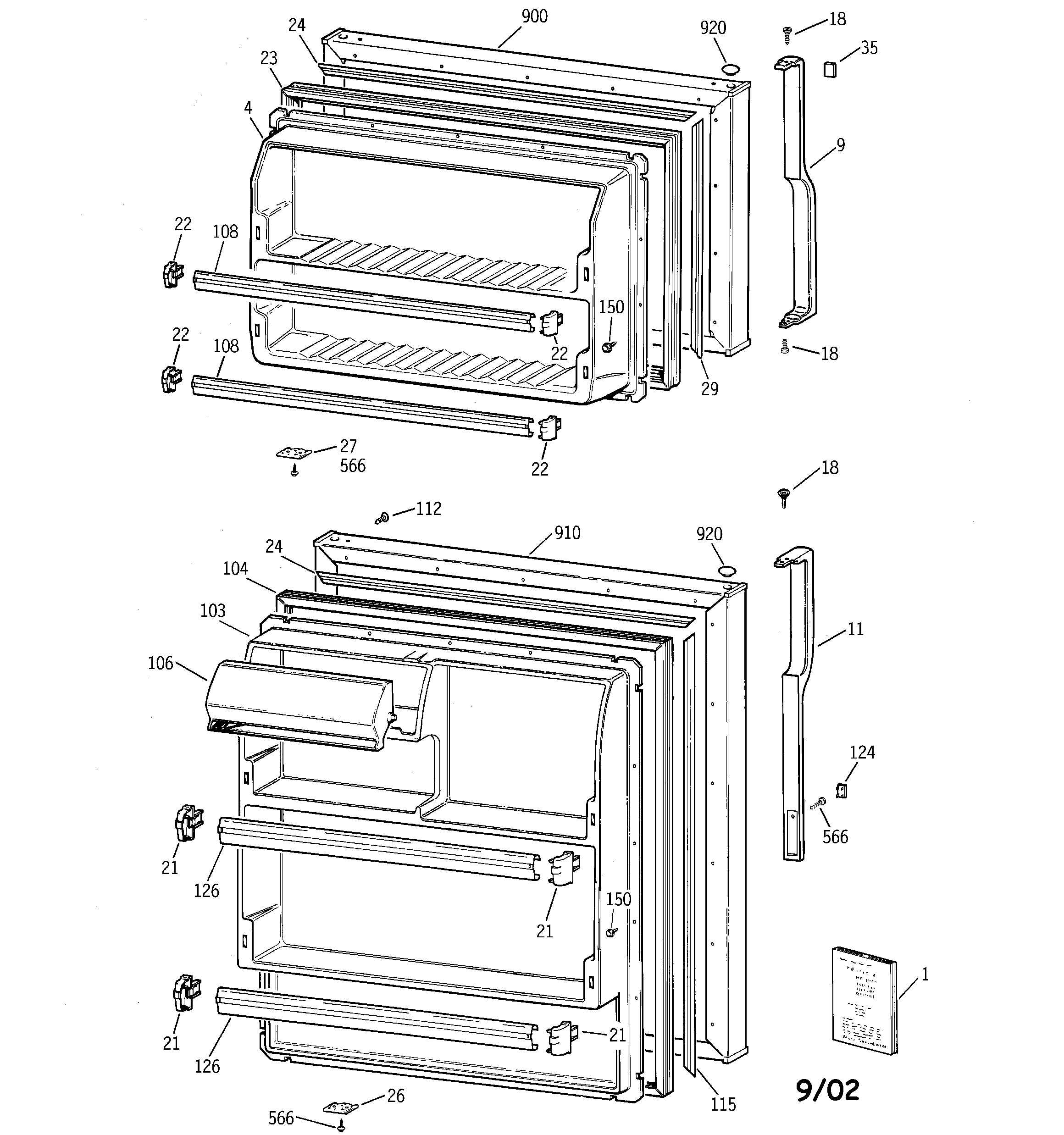Hotpoint HTS15BCMDRWW doors diagram