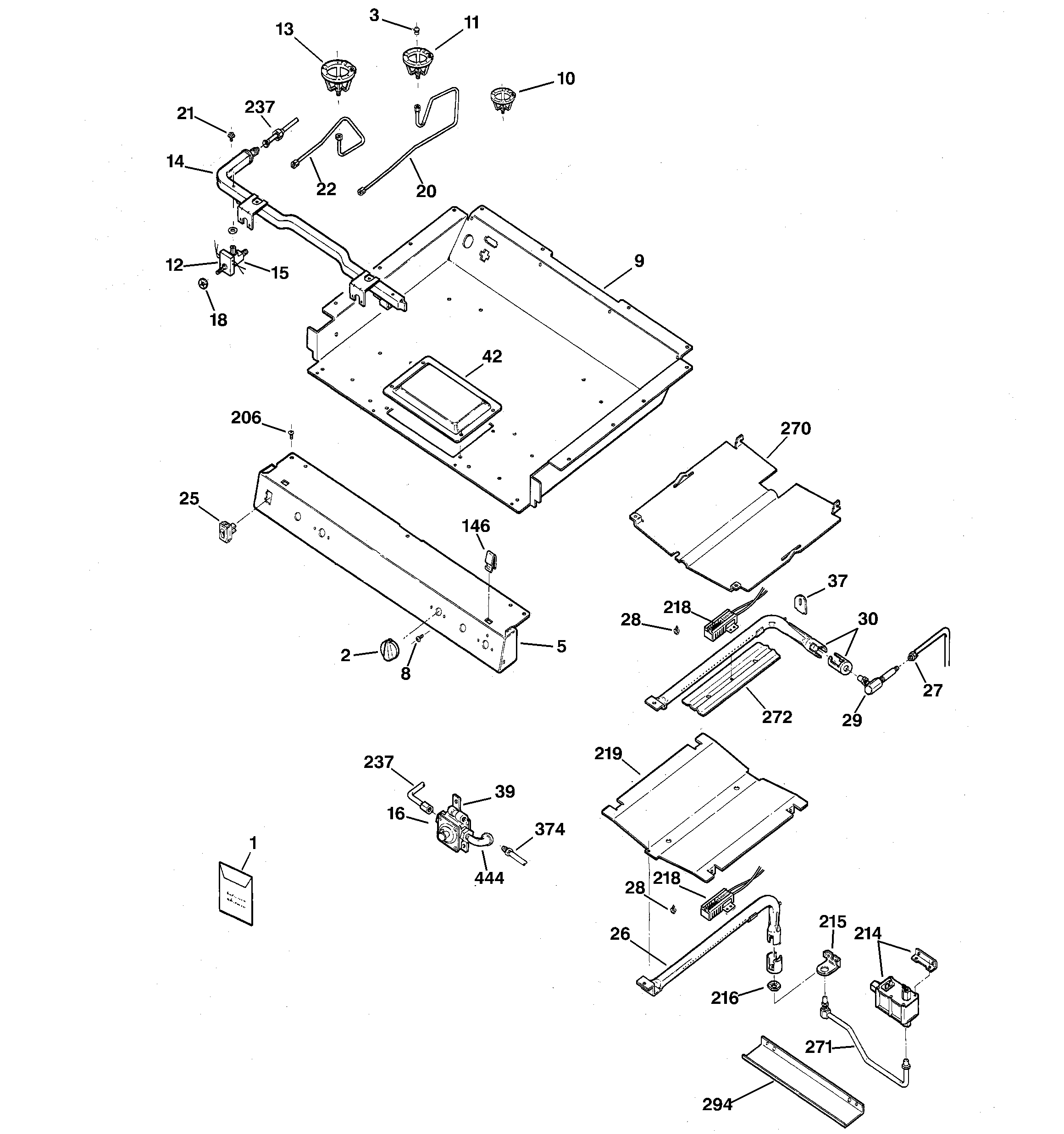 Kenmore 36275949101 gas & burner parts diagram