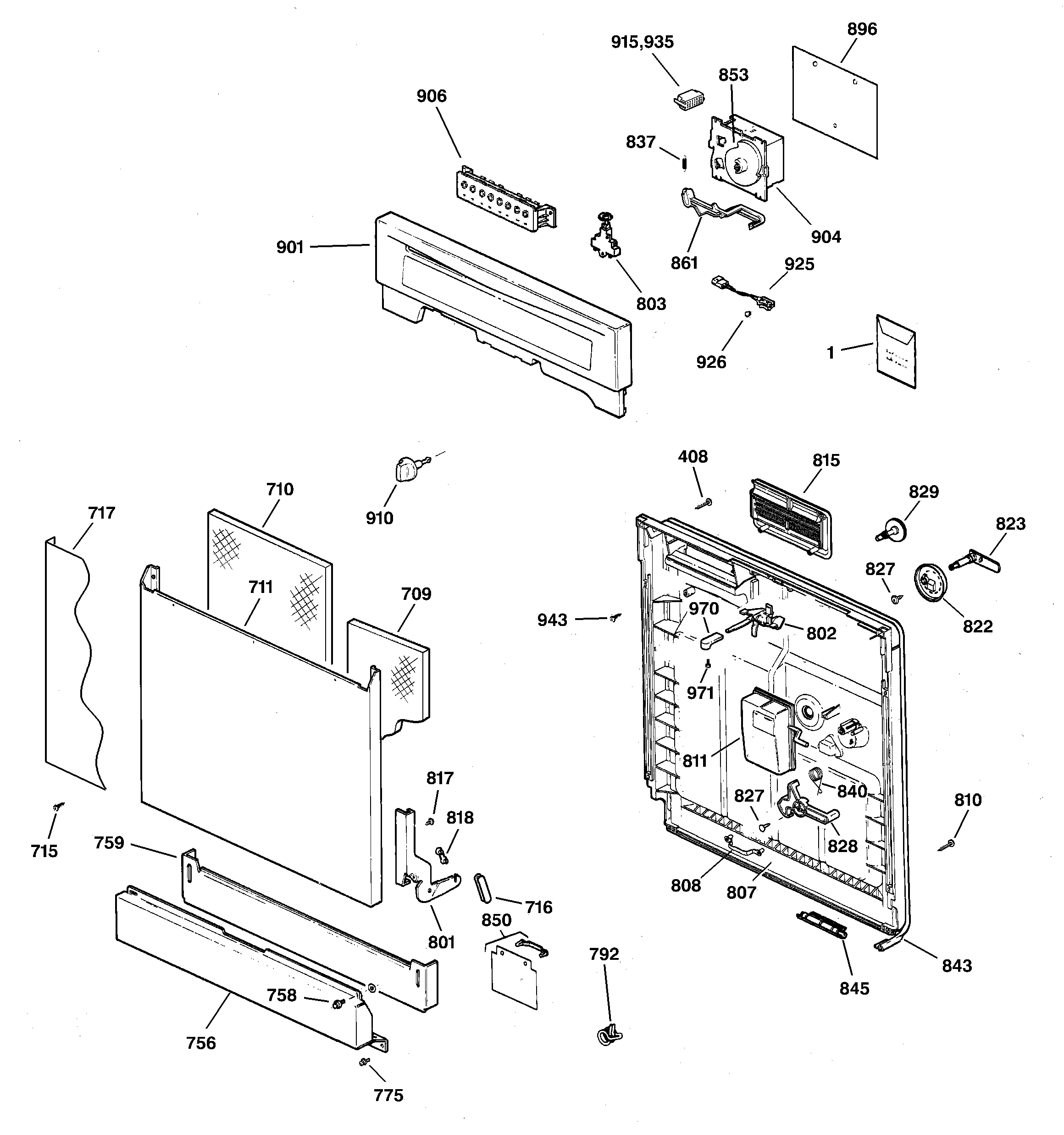 Kenmore 36315324100 escutcheon & door assembly diagram