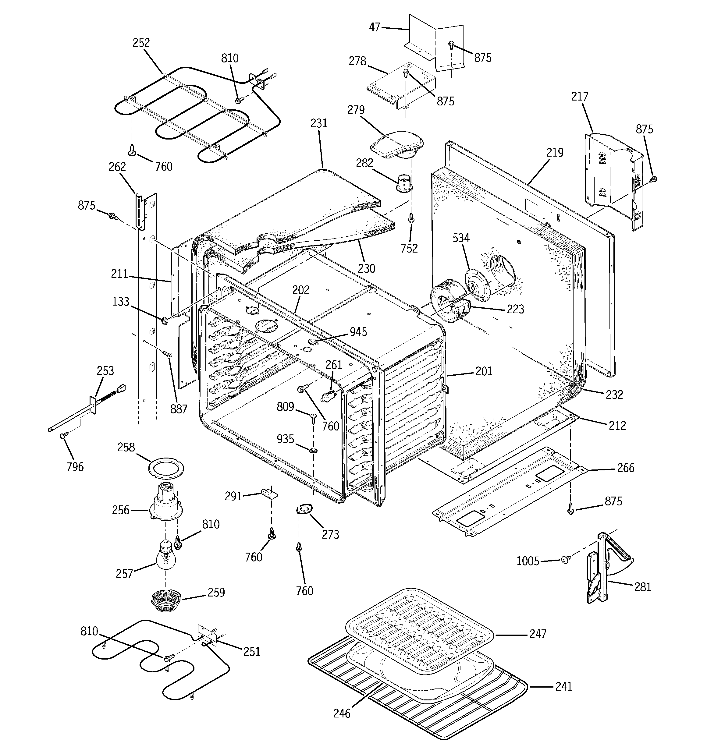 GE JTP45CD1CC upper body diagram