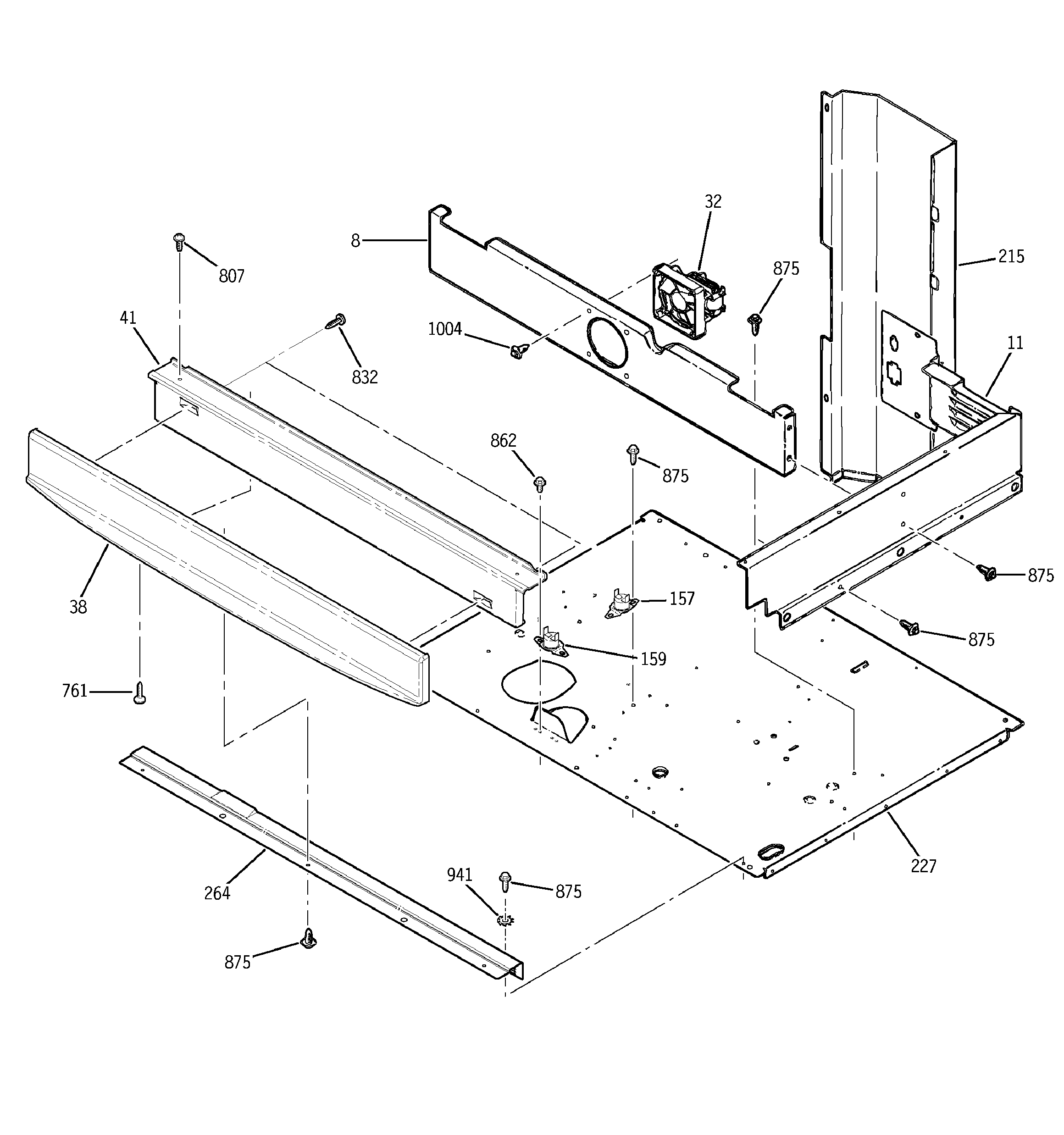 GE JTP45CD1CC center spacer diagram