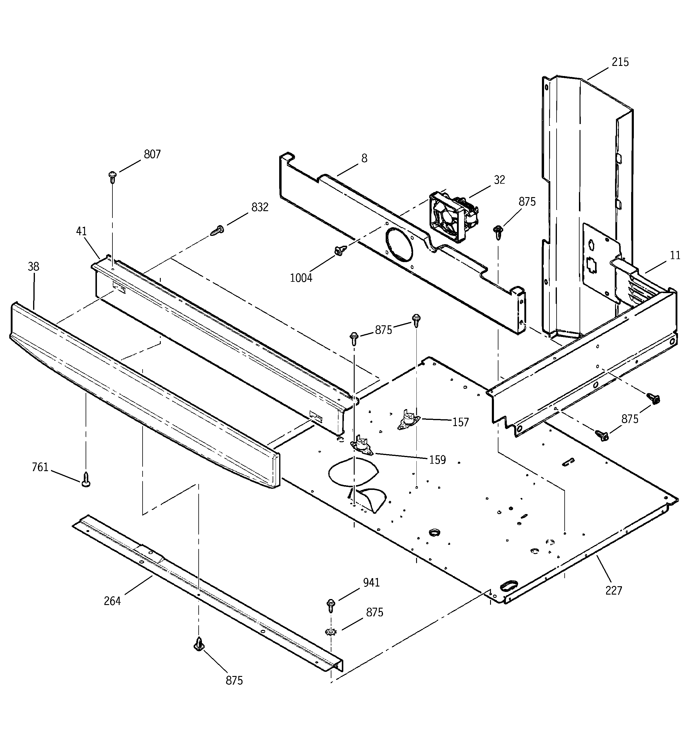 GE JTP45SD1SS center spacer diagram