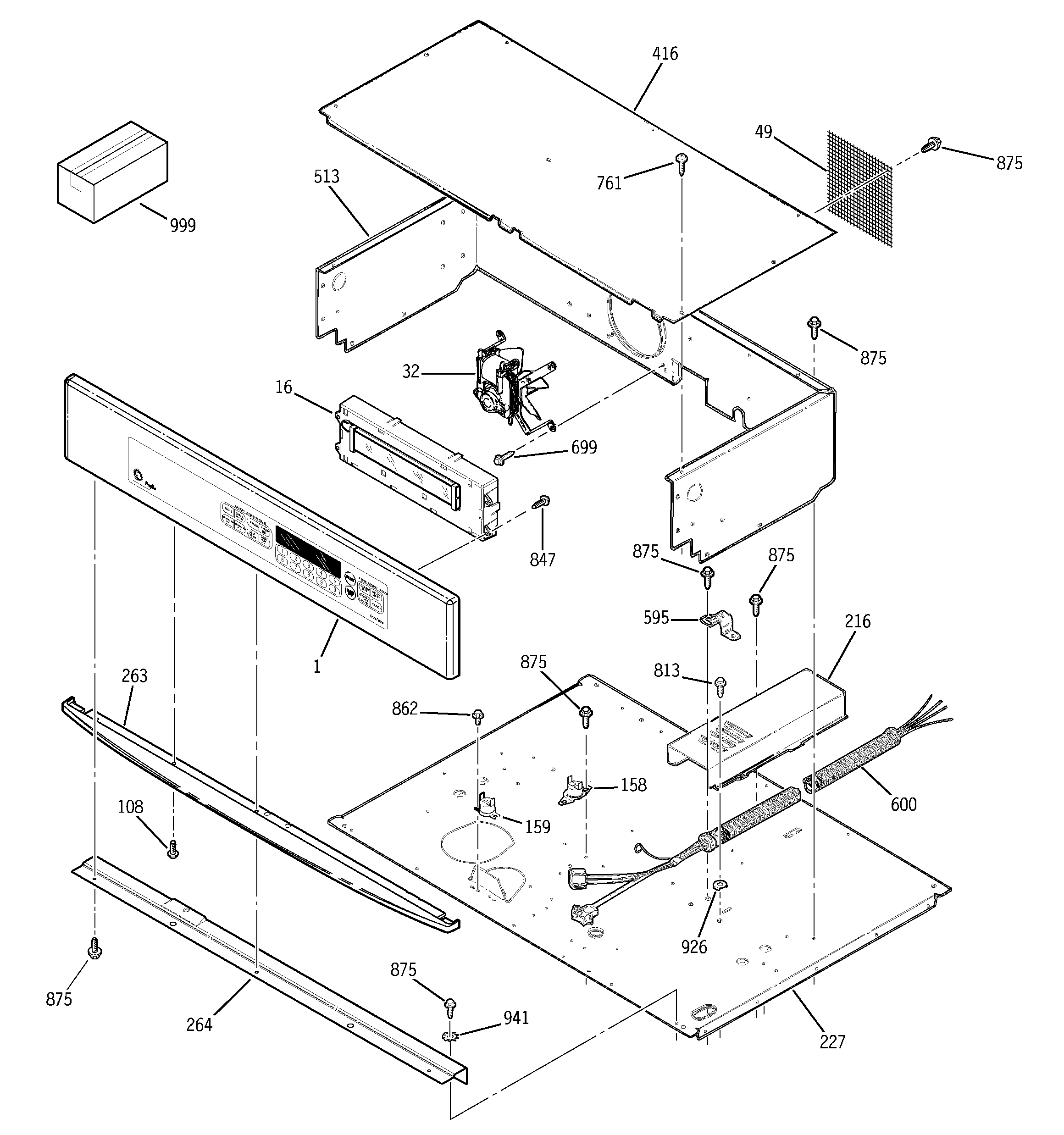 GE JTP15SD1SS control panel & cooktop diagram