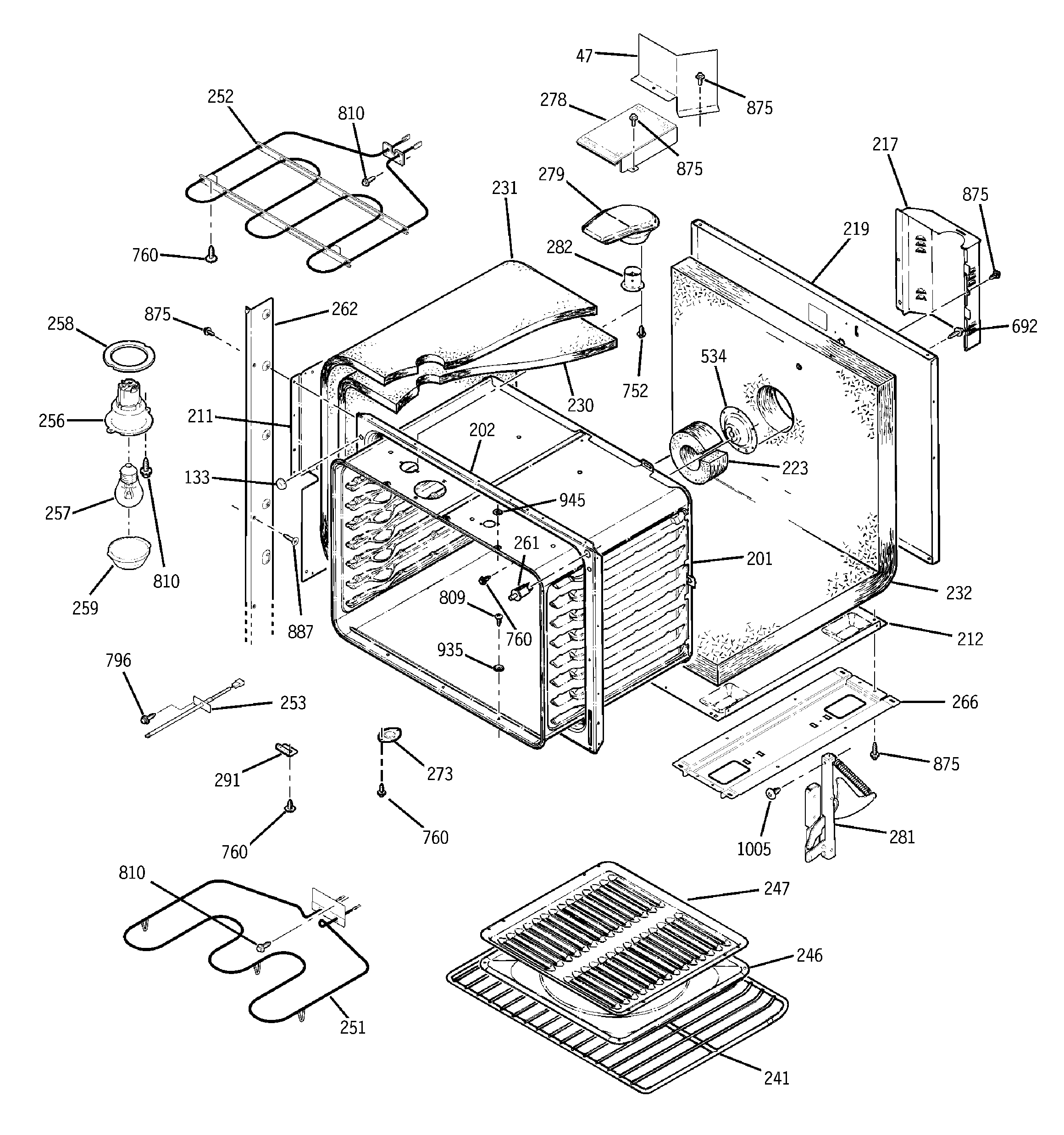 GE JTP27BD1BB upper body diagram