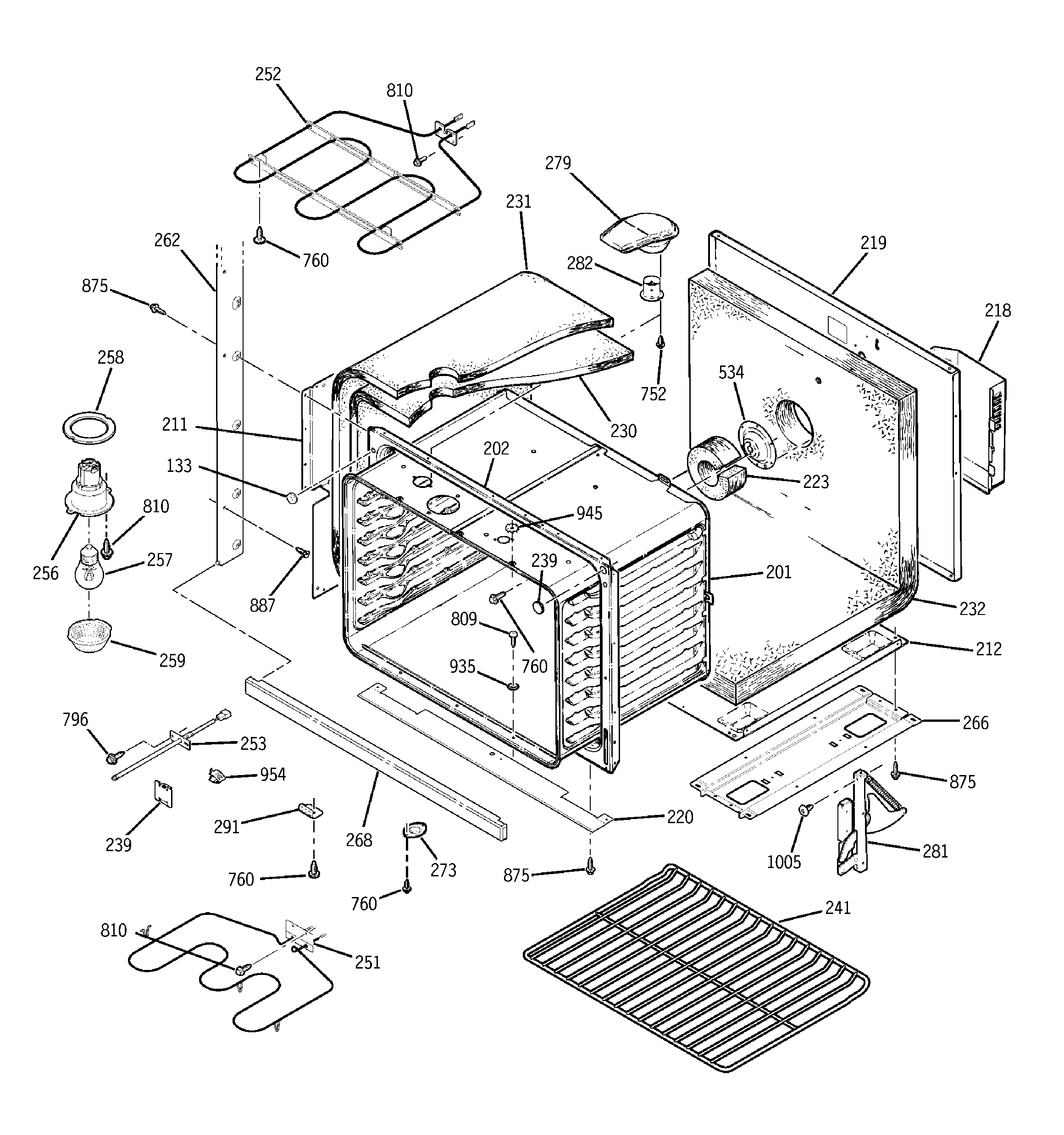 GE JTP27BD1BB lower body diagram