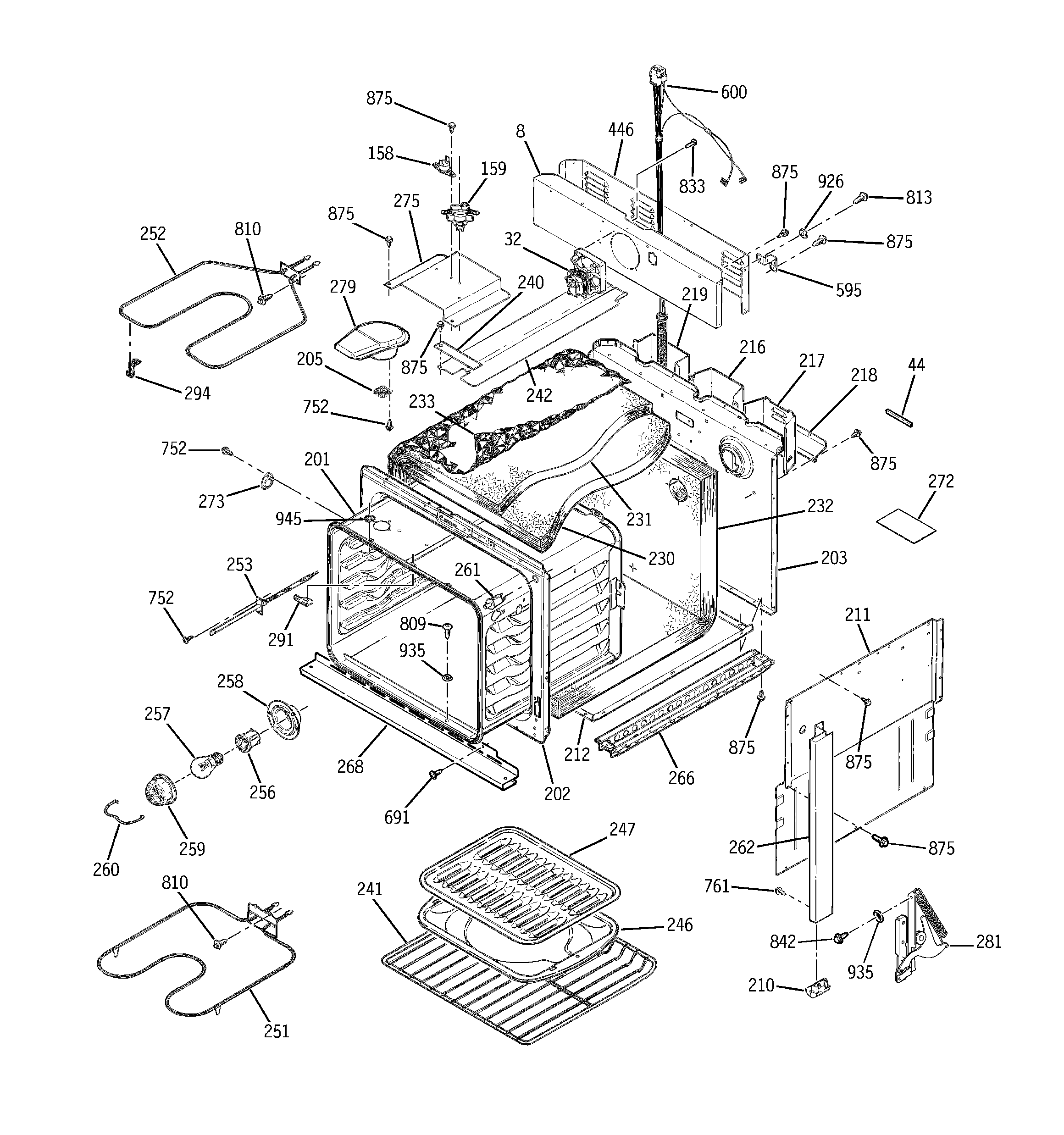 GE JMP28BC1WH body parts diagram