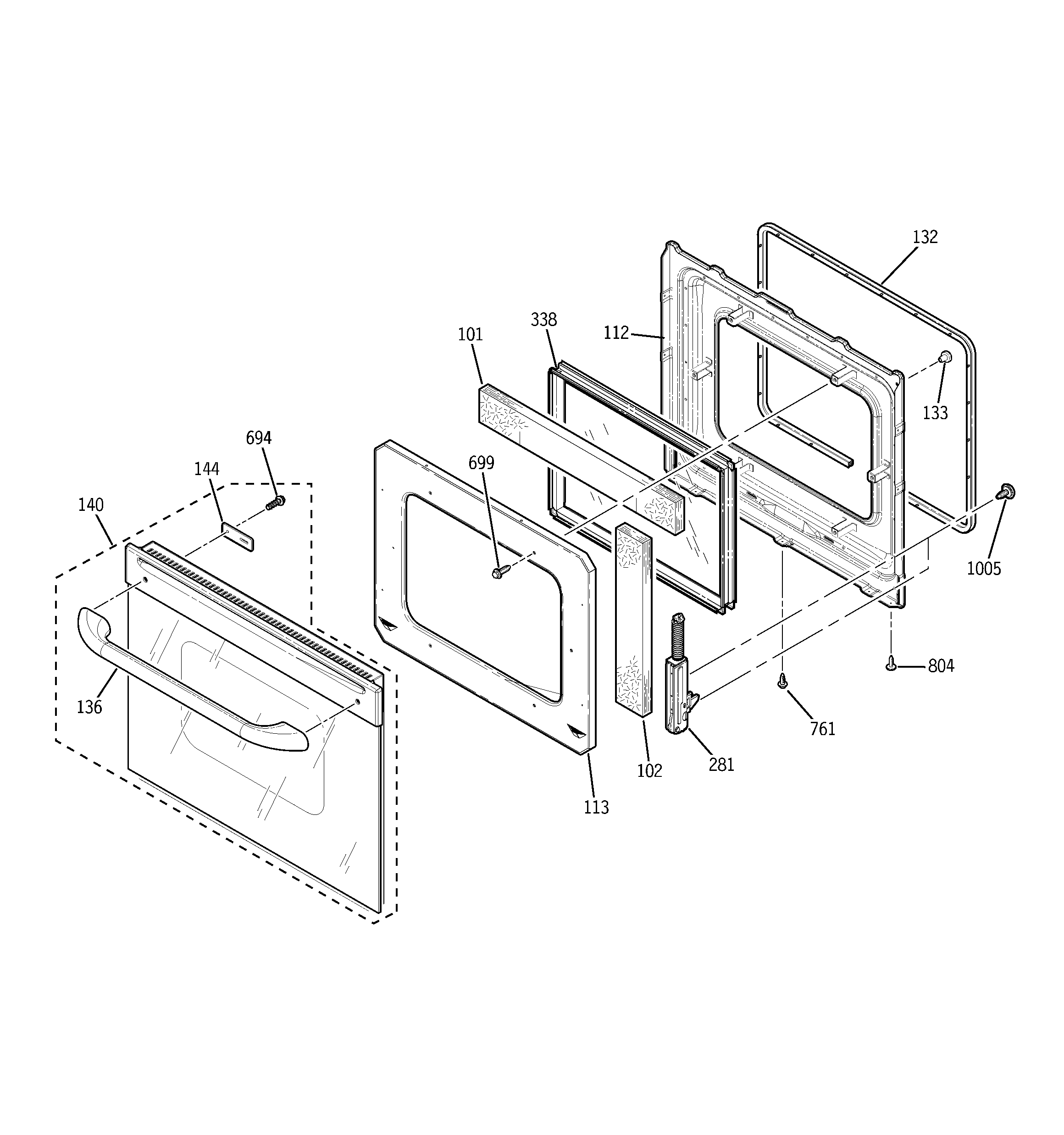 GE JKS06BF1BB door diagram