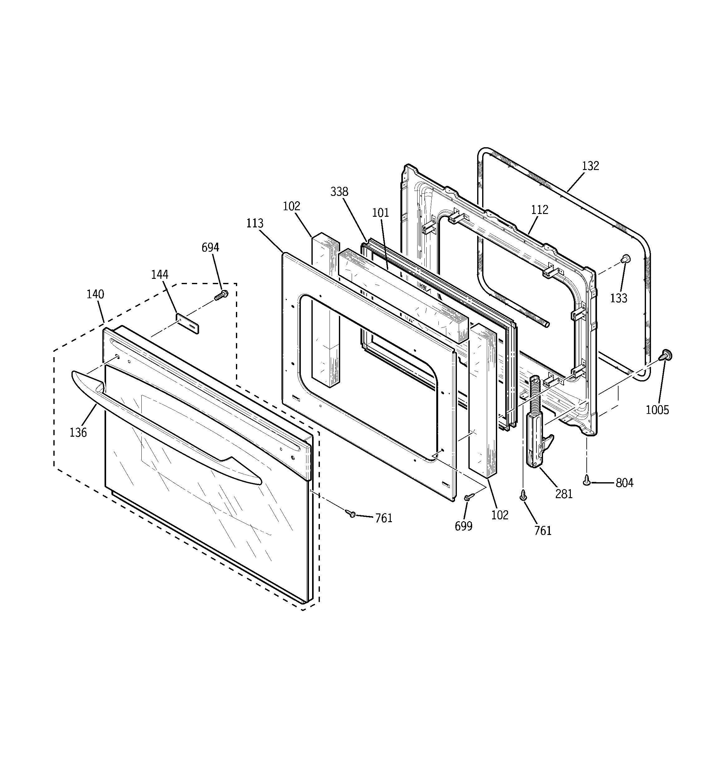 GE JT912WF1WW door diagram