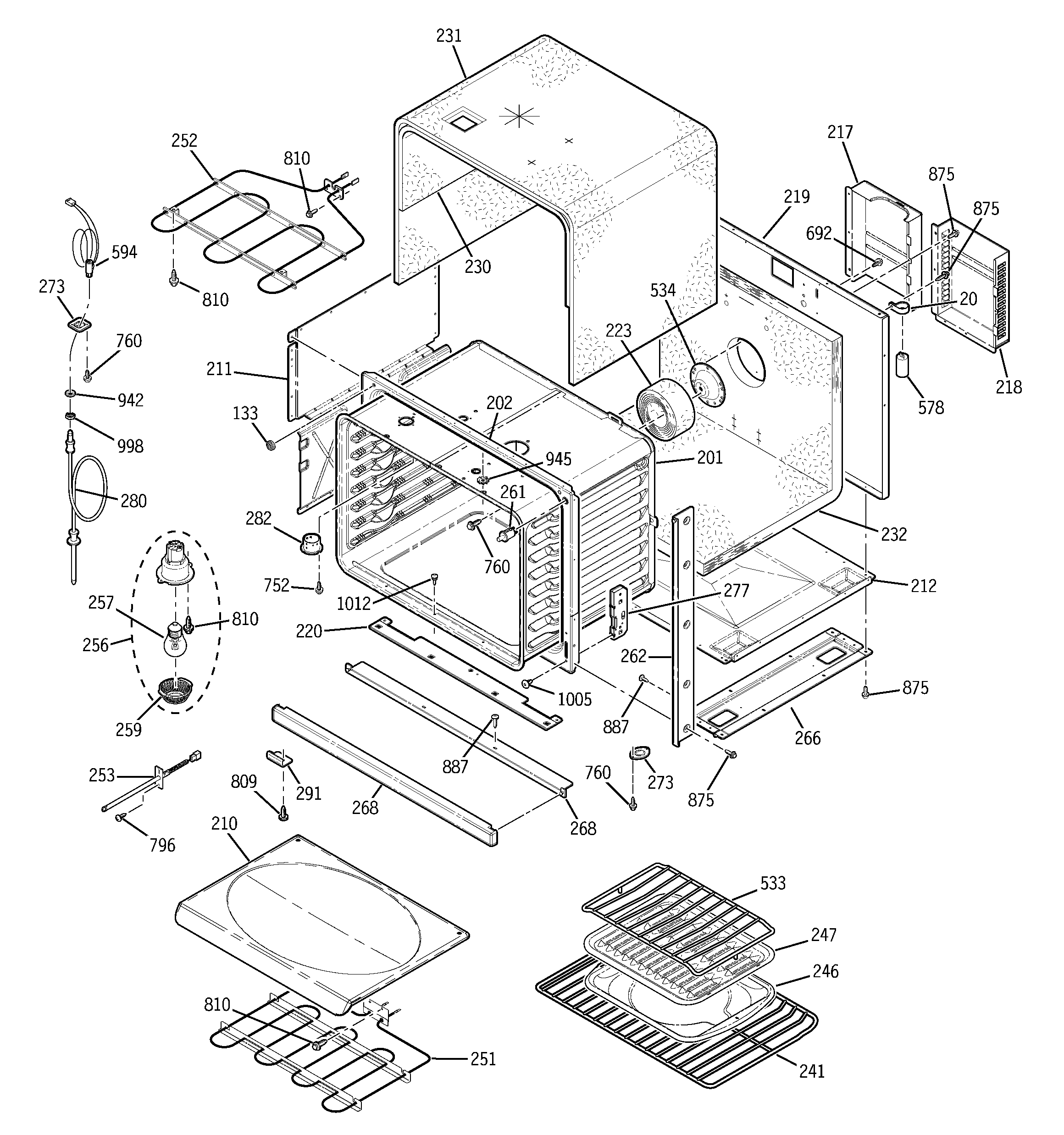 GE JT912SF1SS body parts diagram