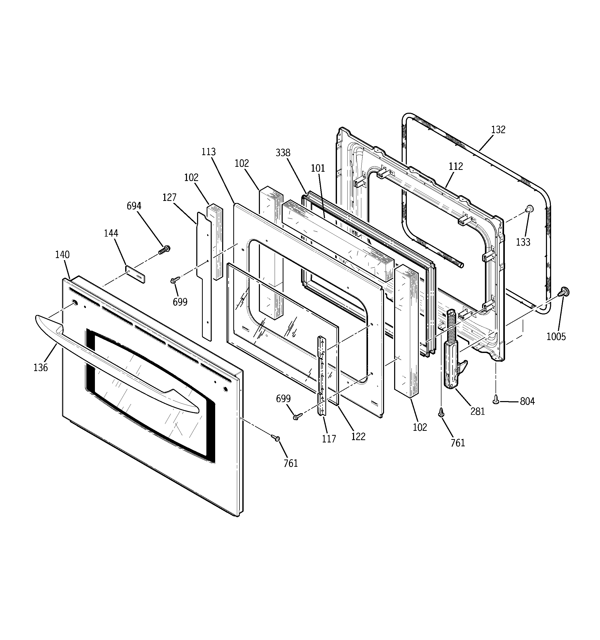 GE JT912SF1SS door diagram