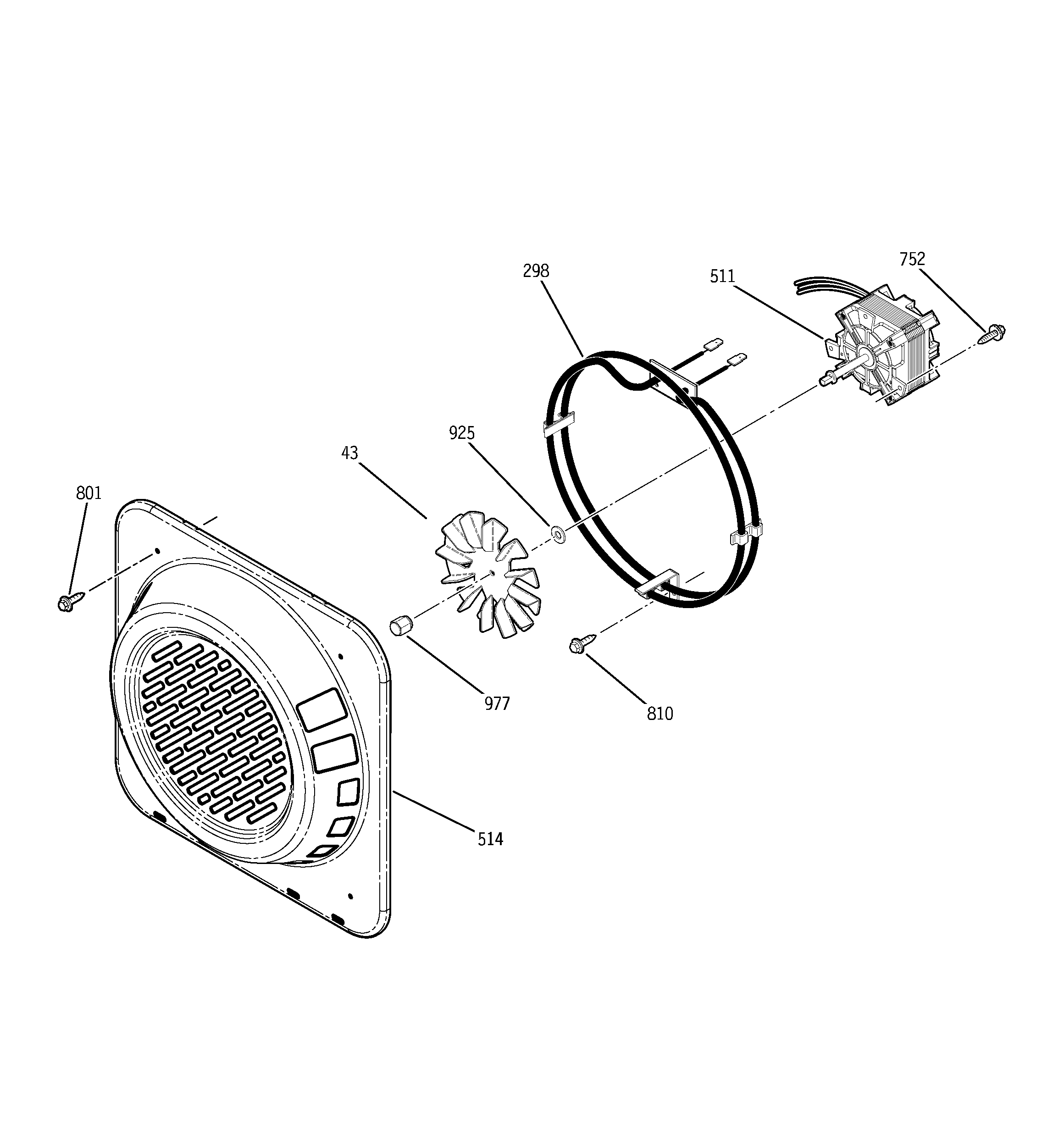 GE JT912SF1SS convection fan diagram