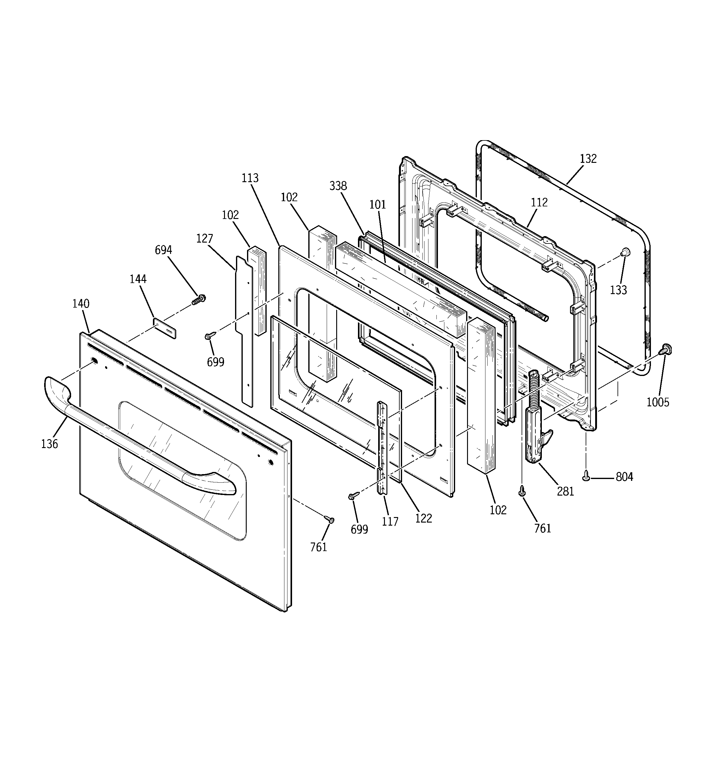 GE JTP48SF1SS door diagram