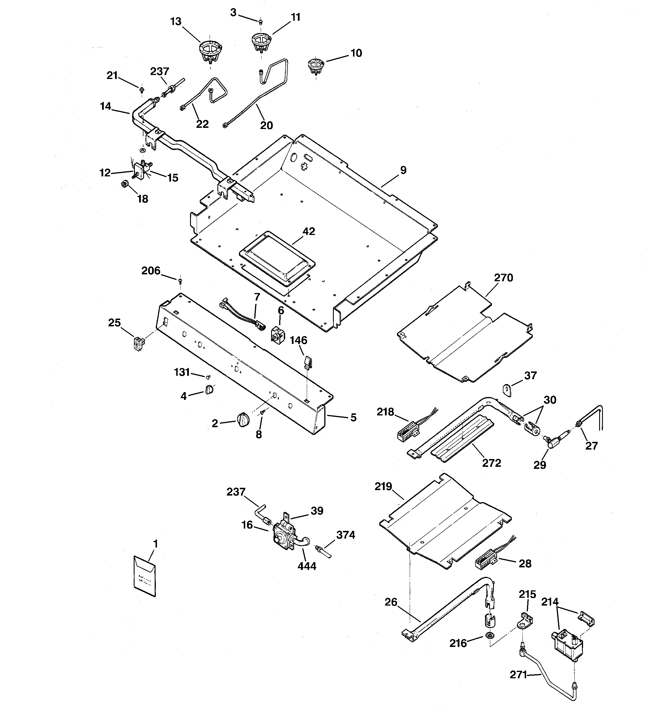 GE JGBP79WEB6WW gas & burner parts diagram