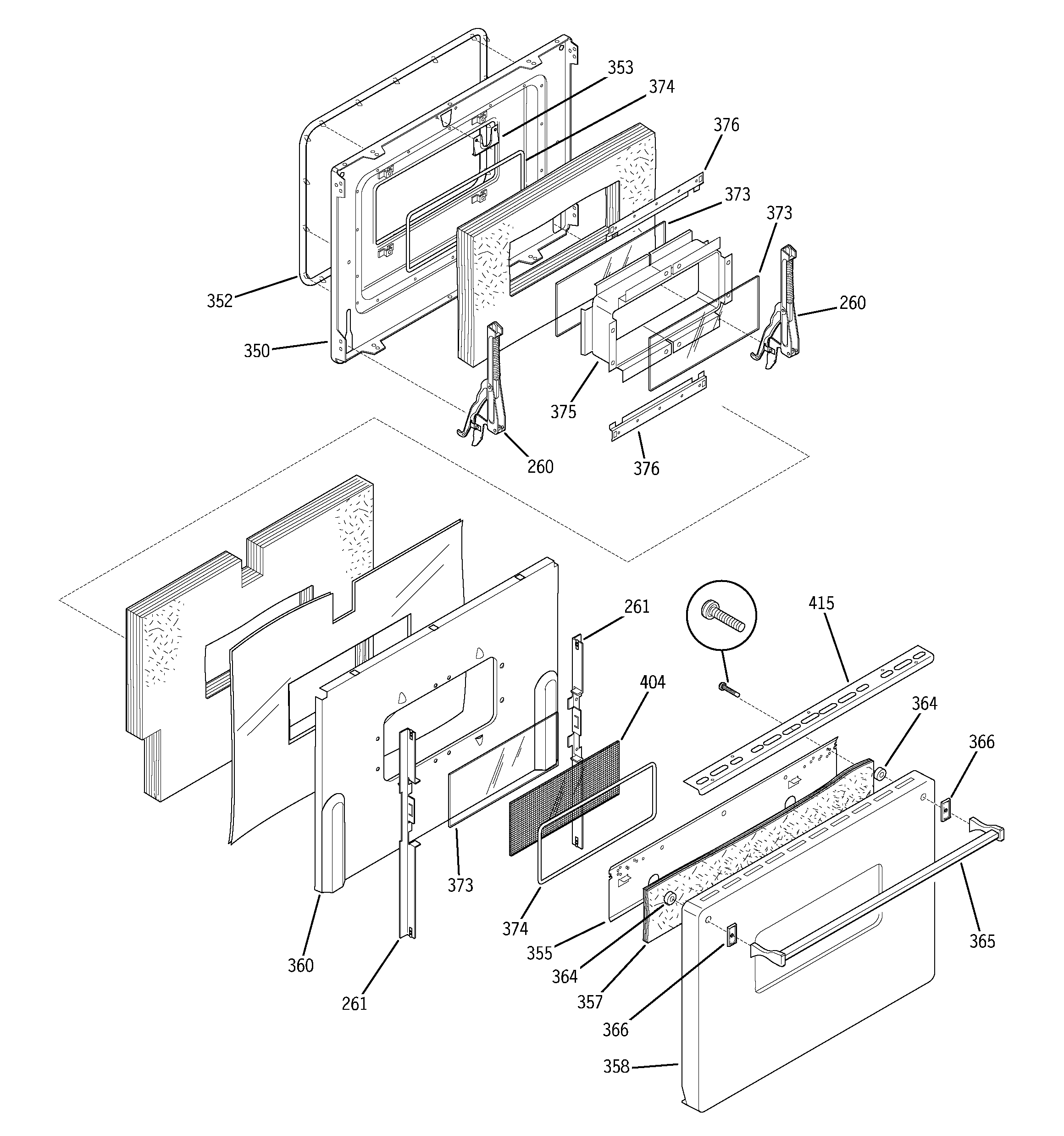 GE JCP67Y5WW door diagram