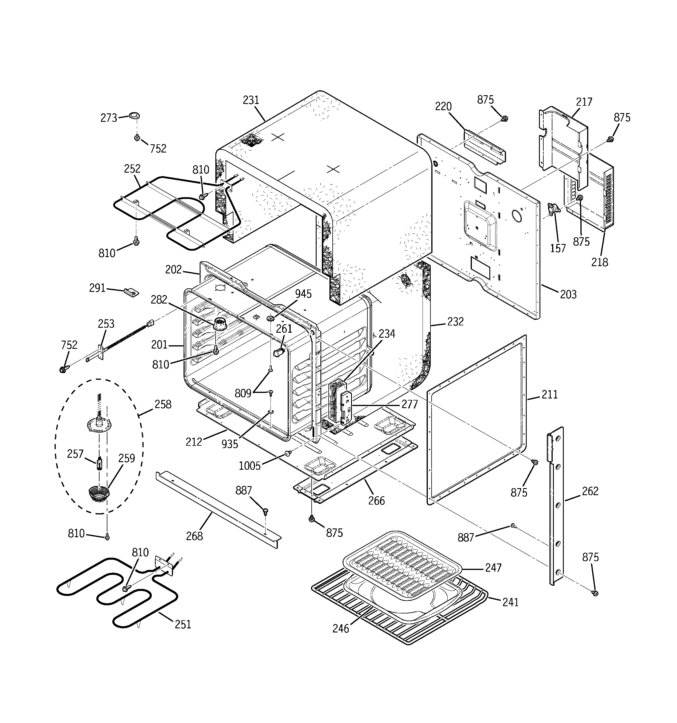 GE JKP20BF1BB body parts diagram