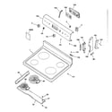 GE JBP62BD4WH control panel & cooktop diagram