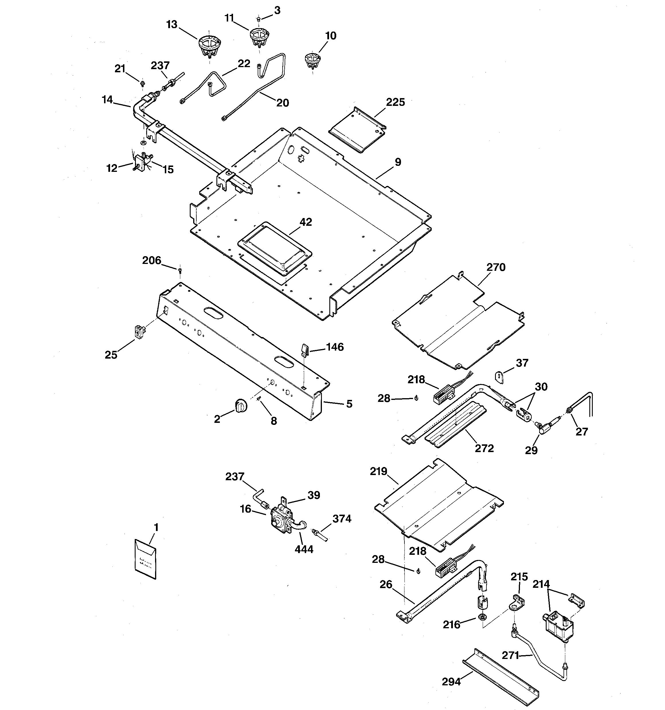 Kenmore 36275585892 gas & burner parts diagram