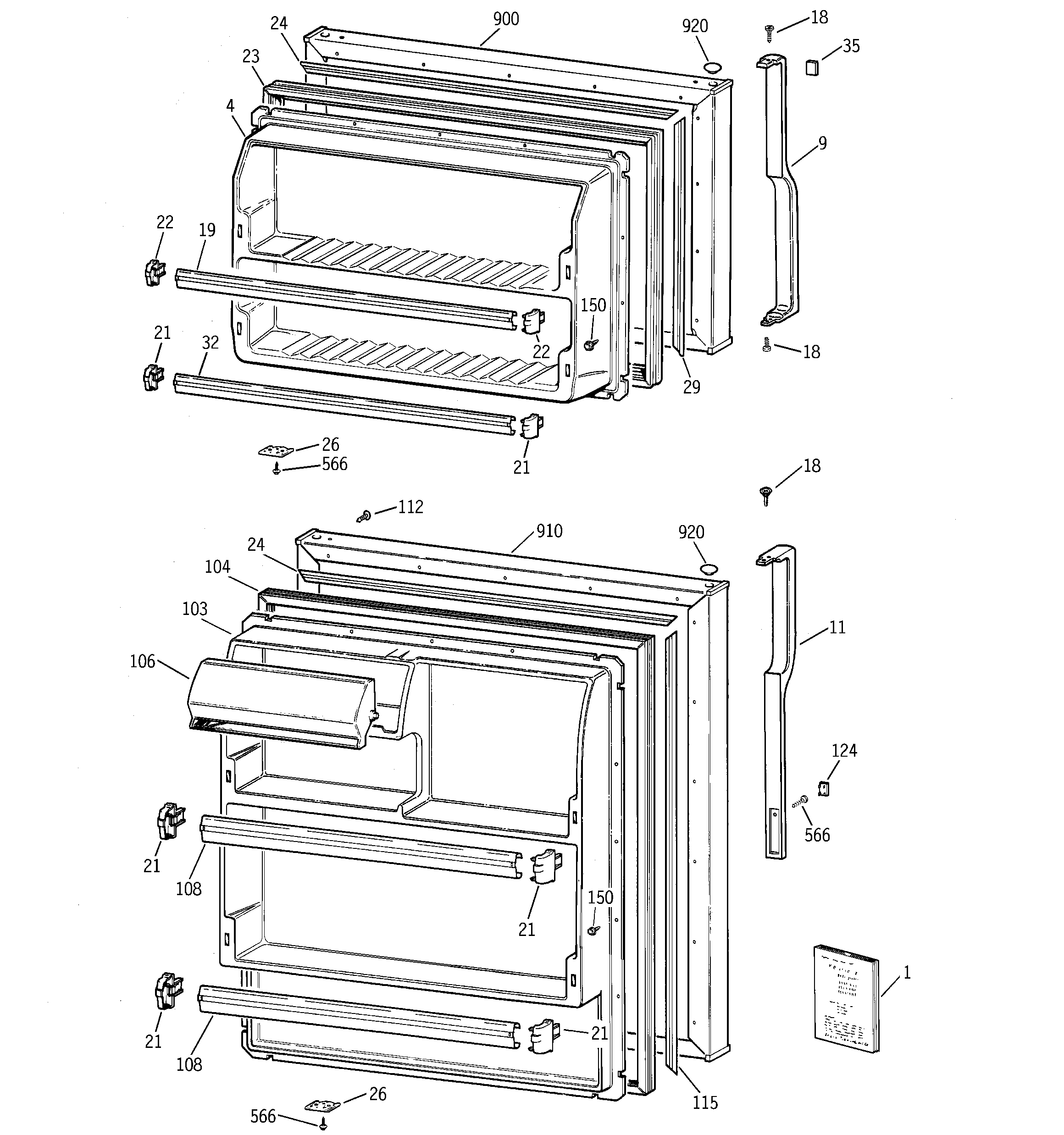 GE GTS18EBMFRCC doors diagram