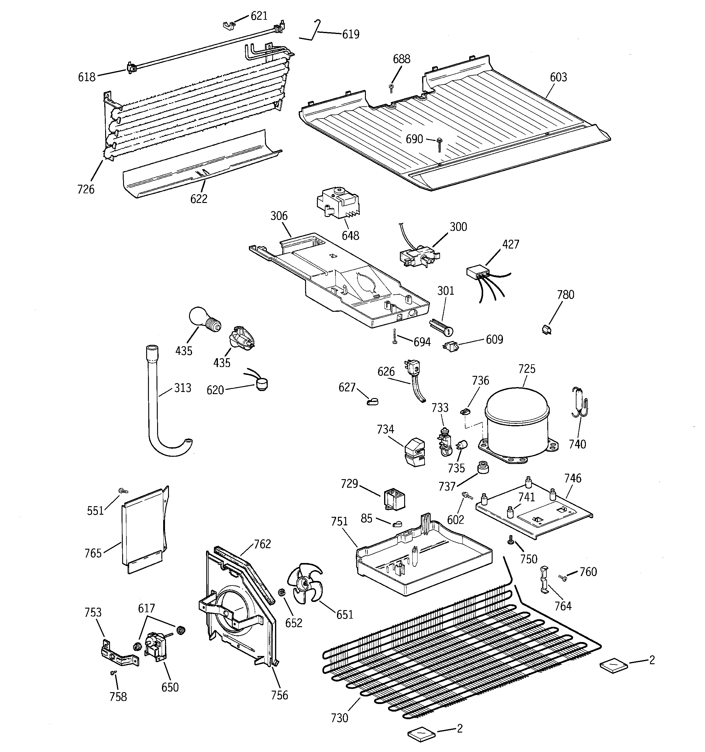 GE GTH15BBMDLWW unit parts diagram
