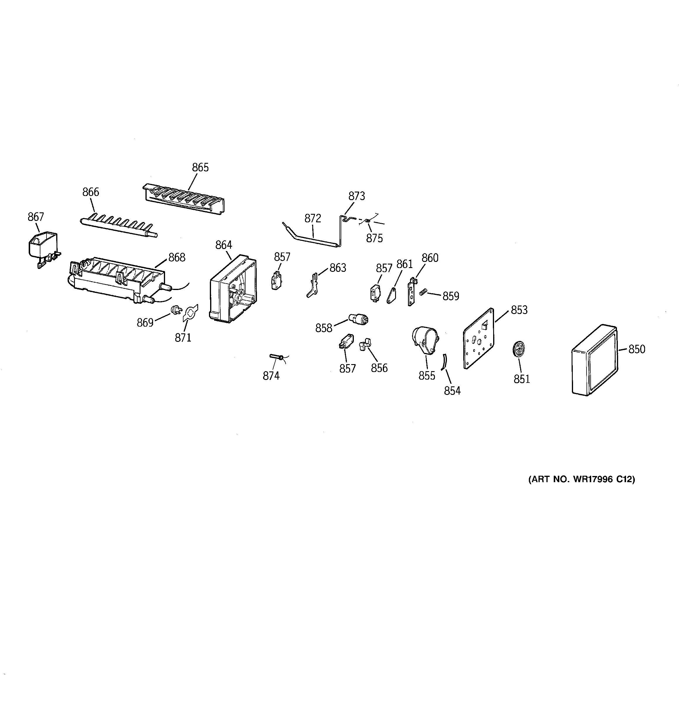 GE GTS17BCMFRCC ice maker diagram