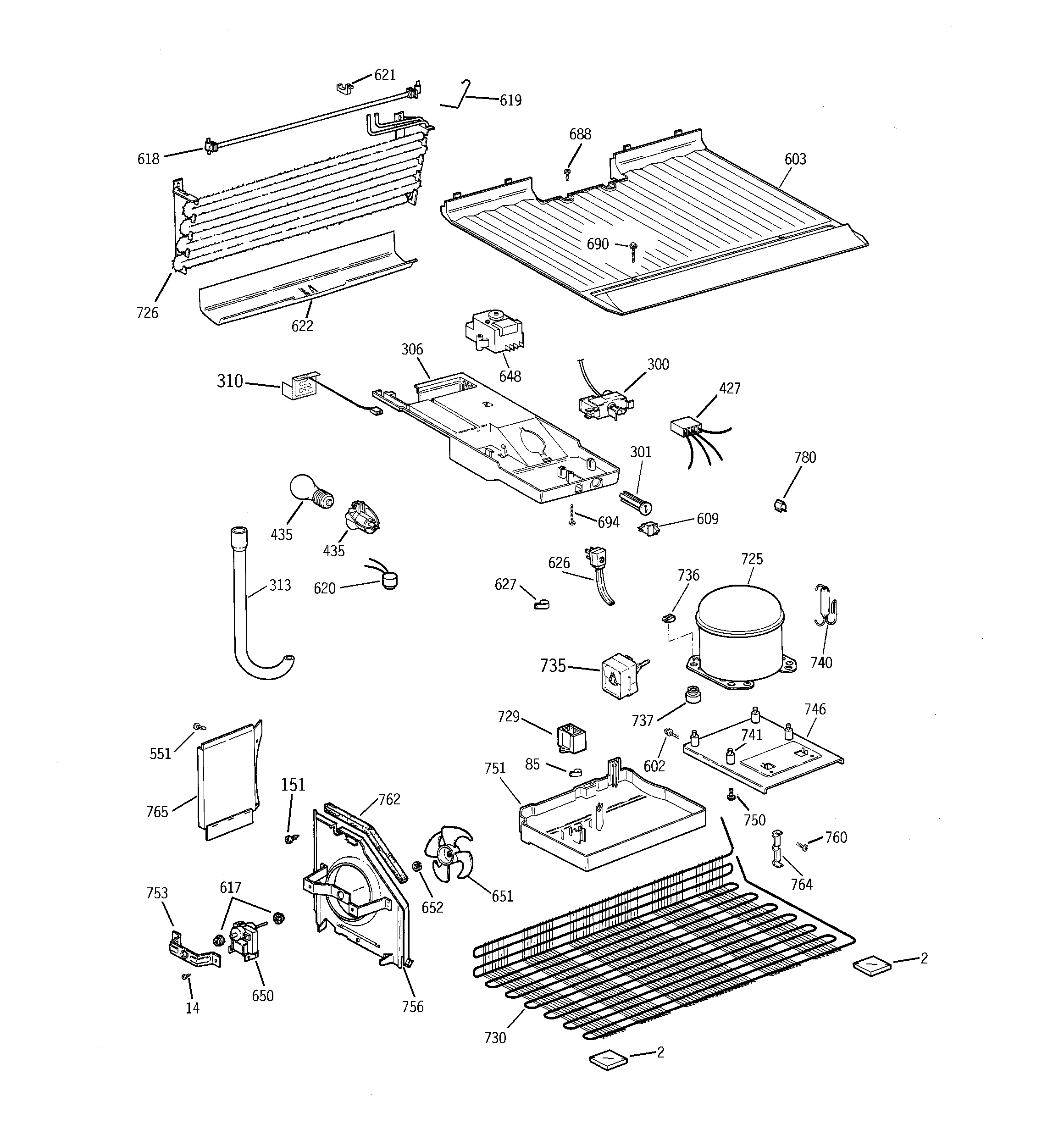 GE GTT15BBMFRWW unit parts diagram
