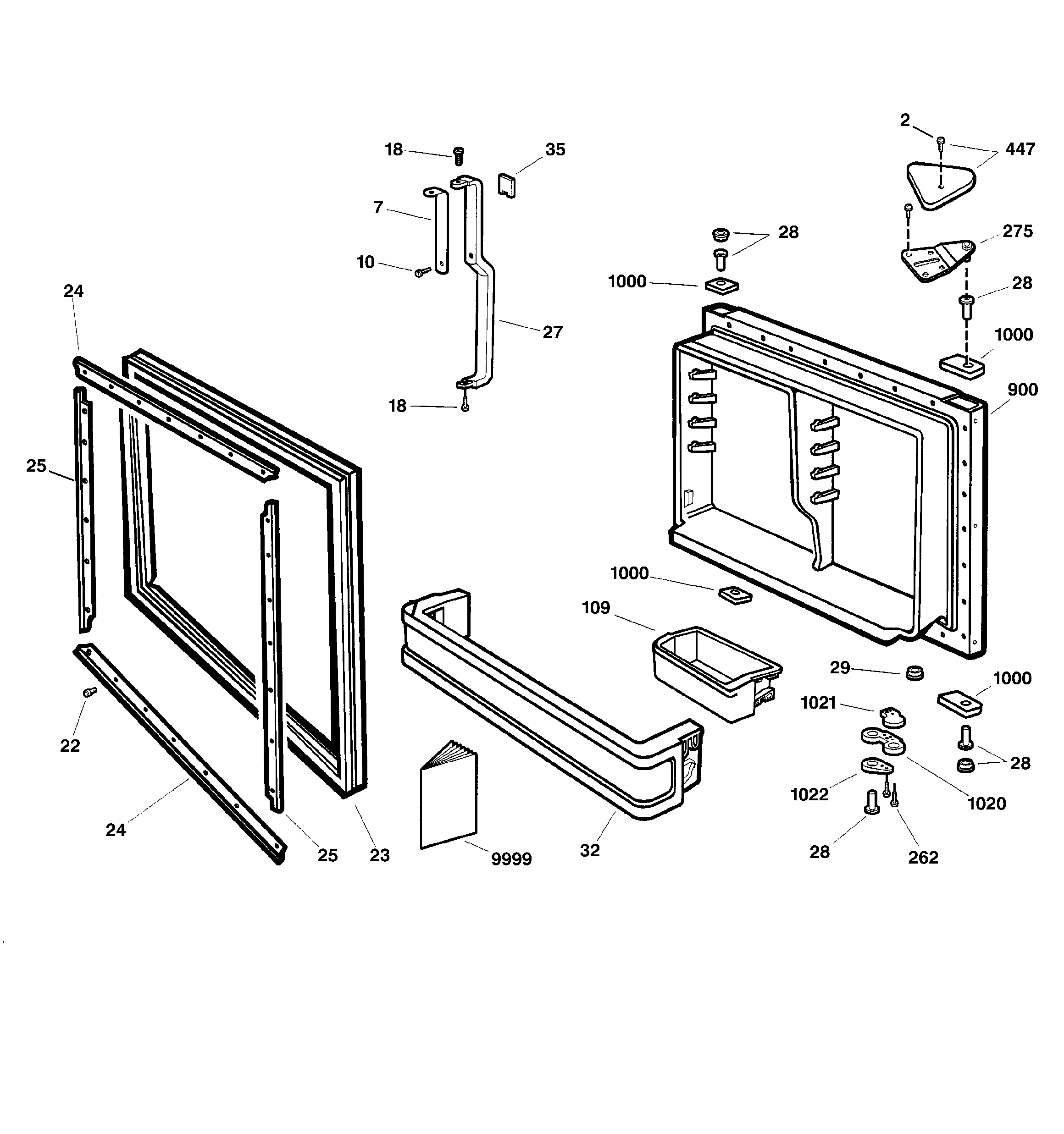 GE TNX22PACALBB freezer door diagram