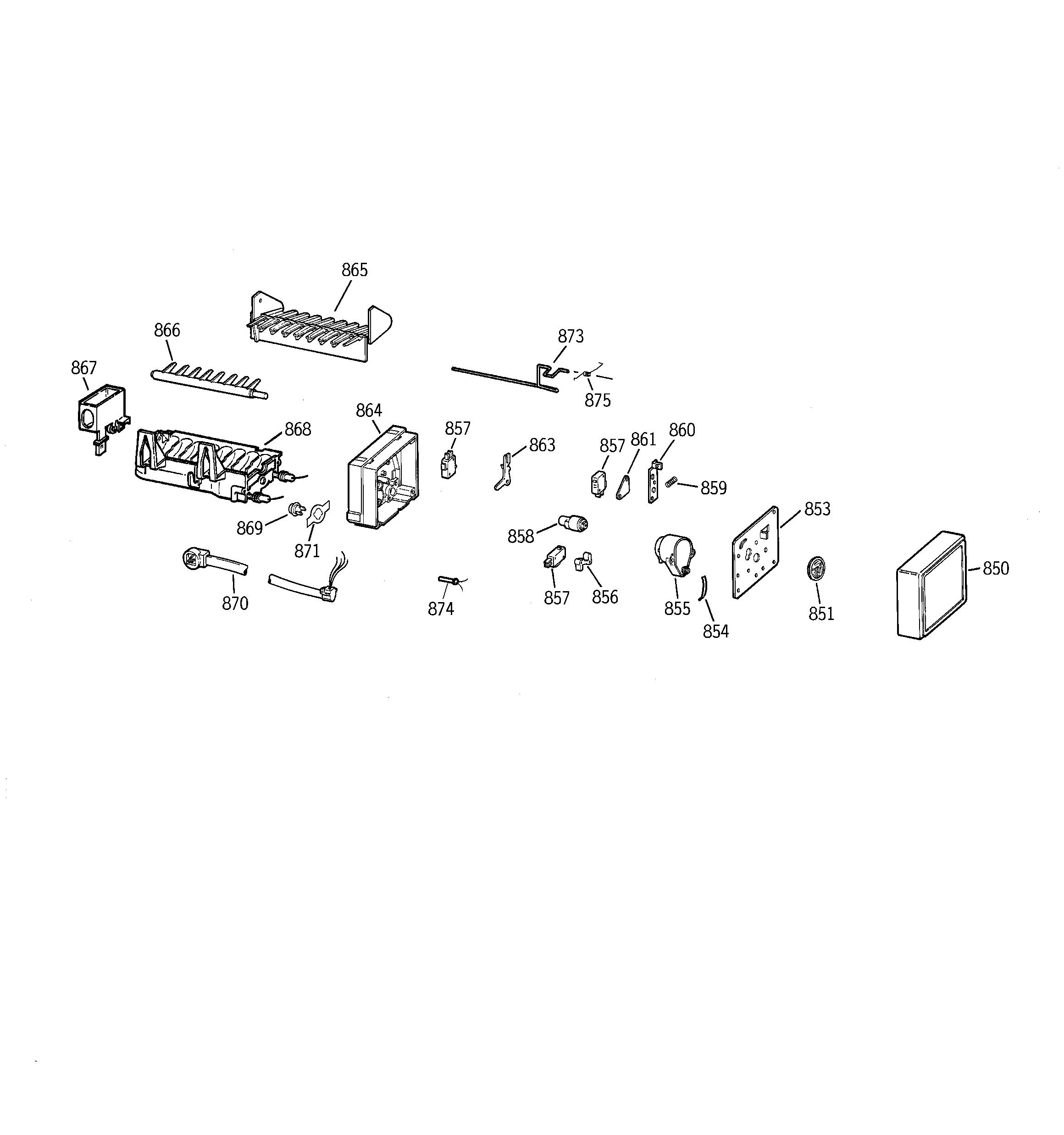 GE TNS22PRCALBS ice maker wr30x100001 diagram