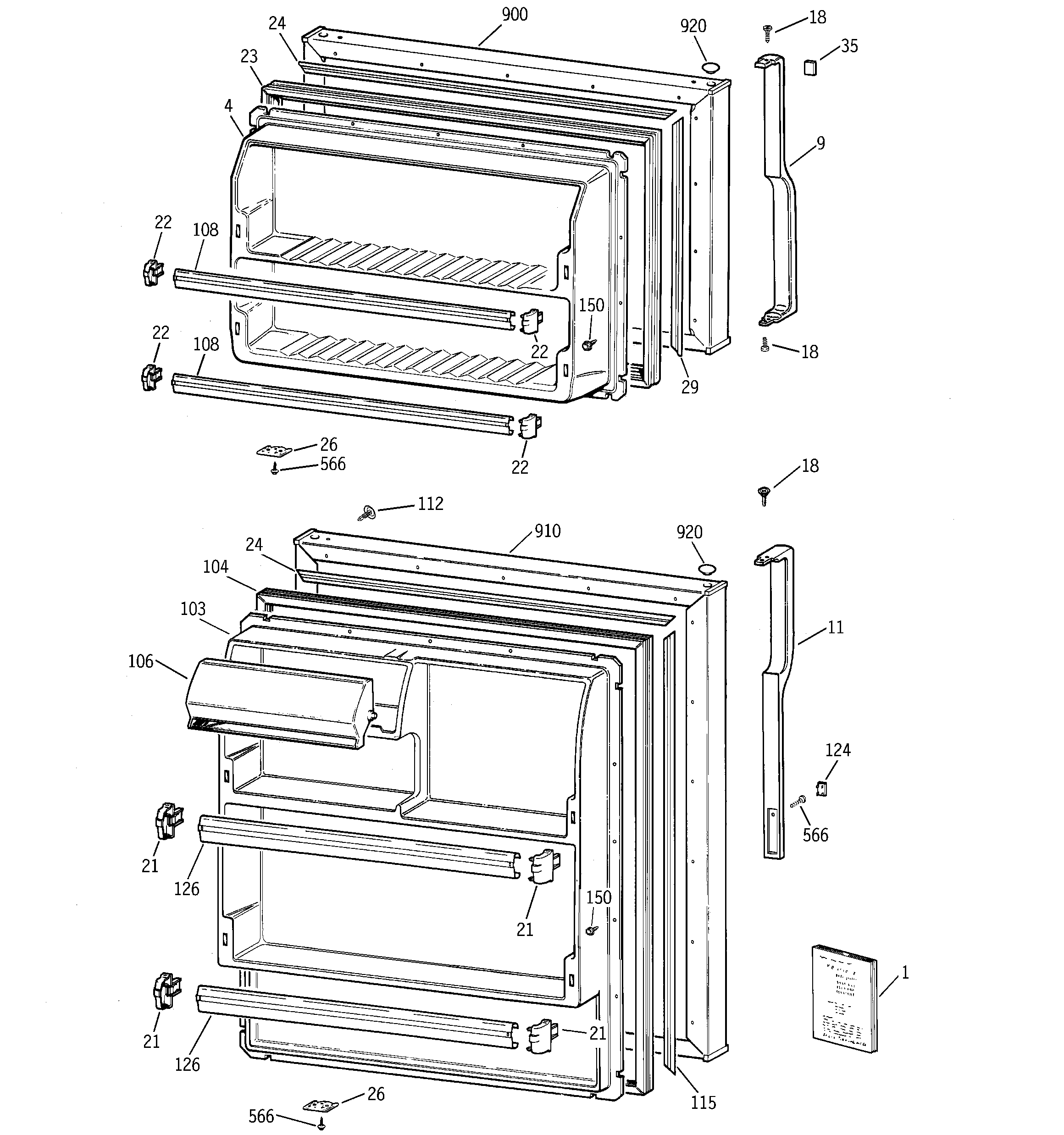 Hotpoint HTS15BBMFRWW doors diagram