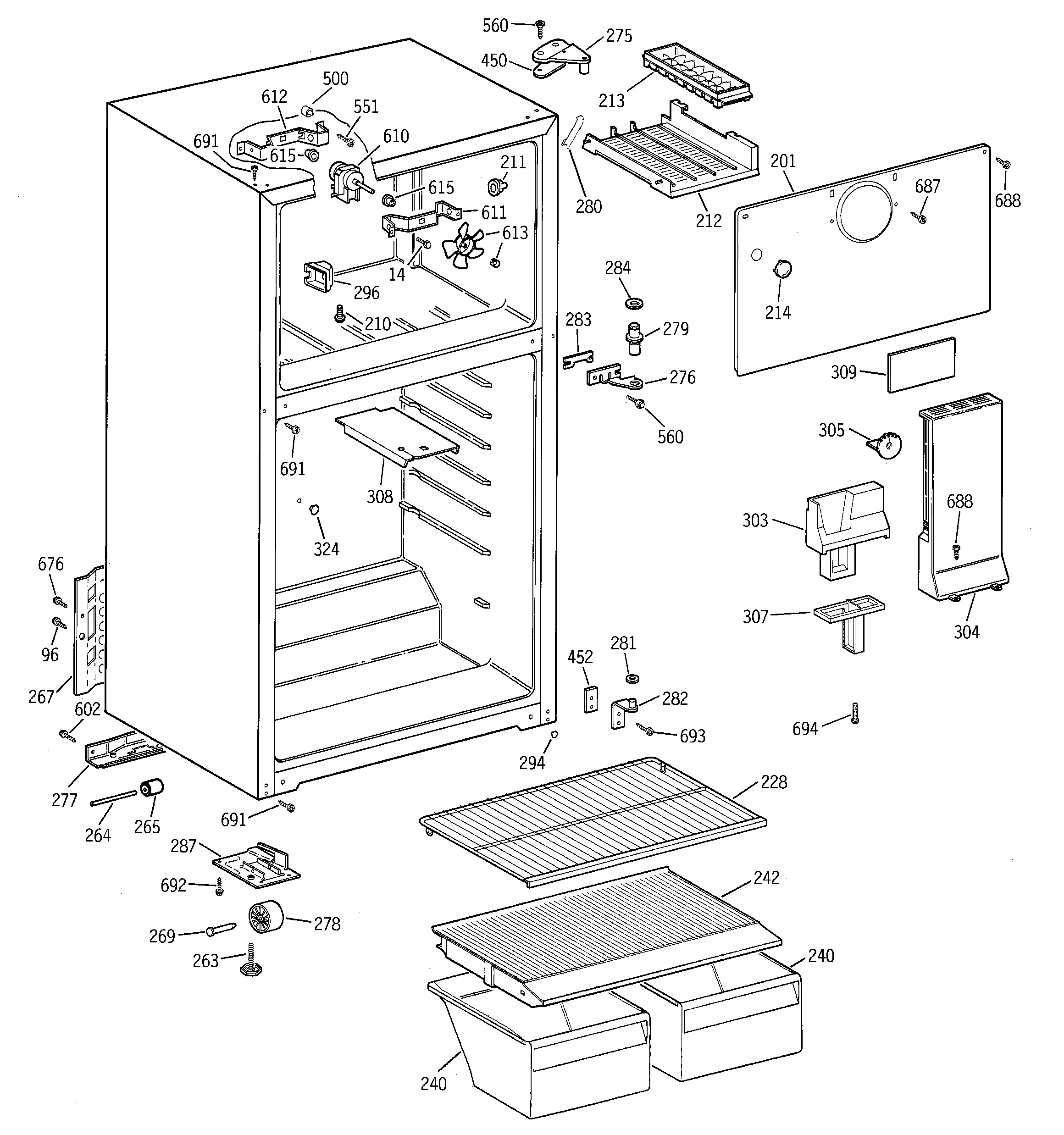 Hotpoint HTH15BBMFRCC cabinet diagram