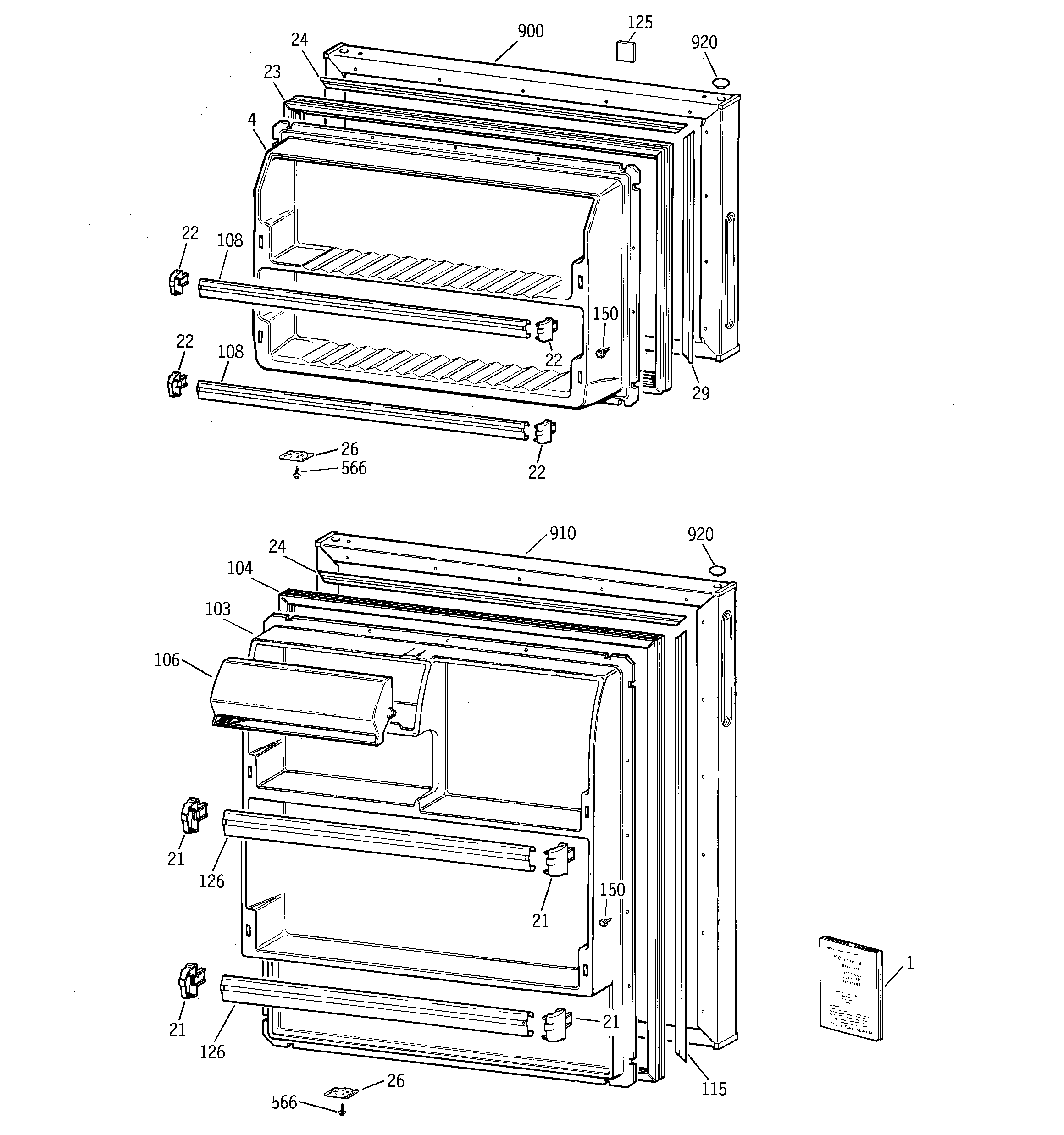 Hotpoint HTR17BBMFRWW doors diagram