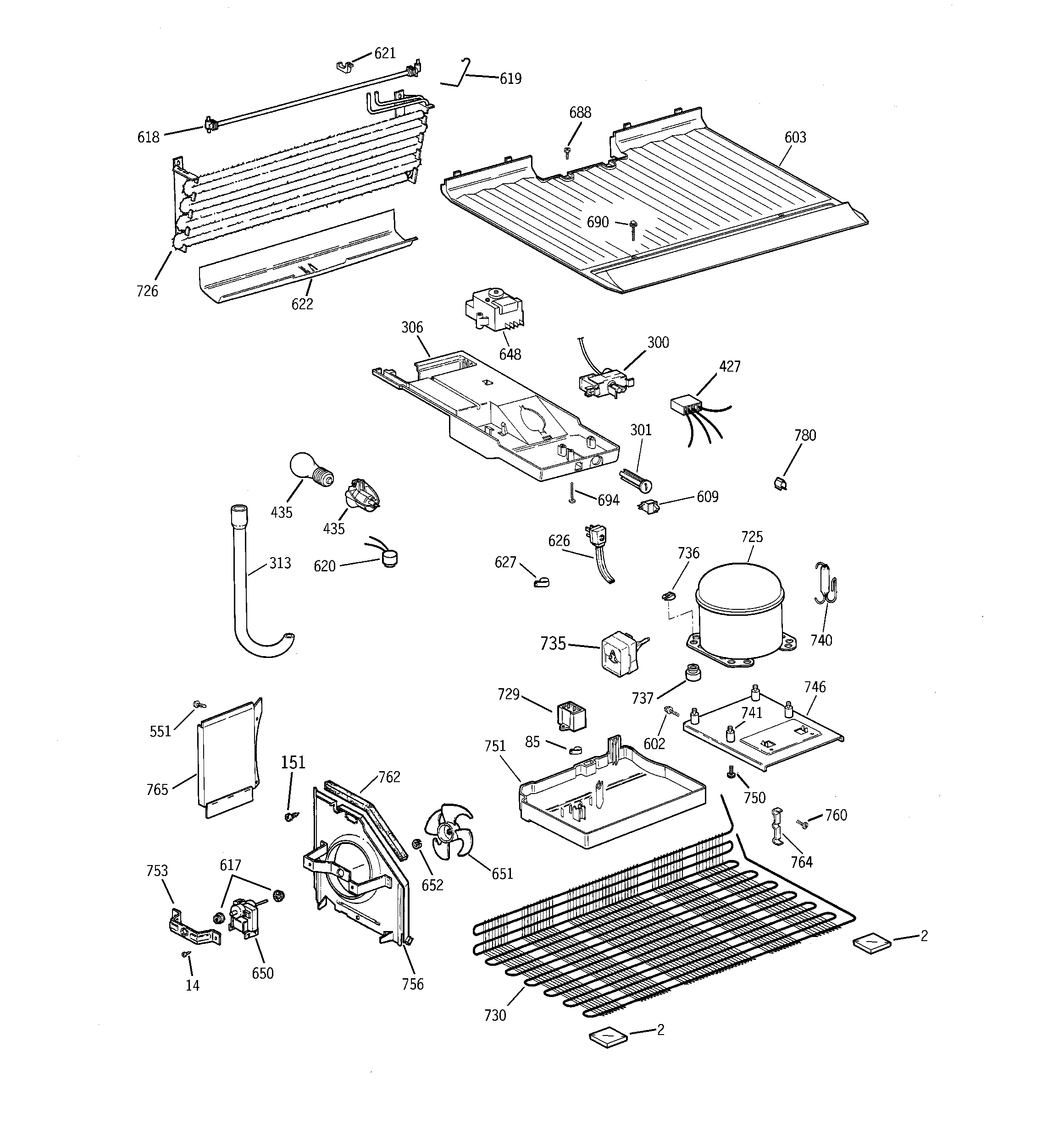 Hotpoint HTR17BBMFRWW unit parts diagram