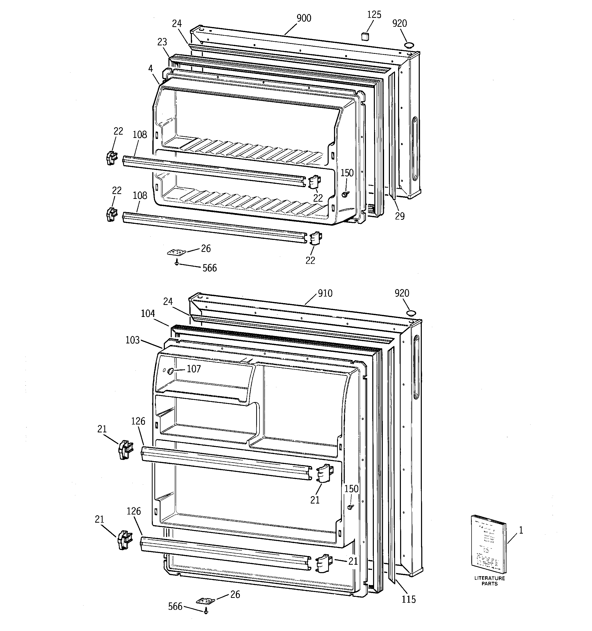 Hotpoint HTR18ABMFRWW doors diagram