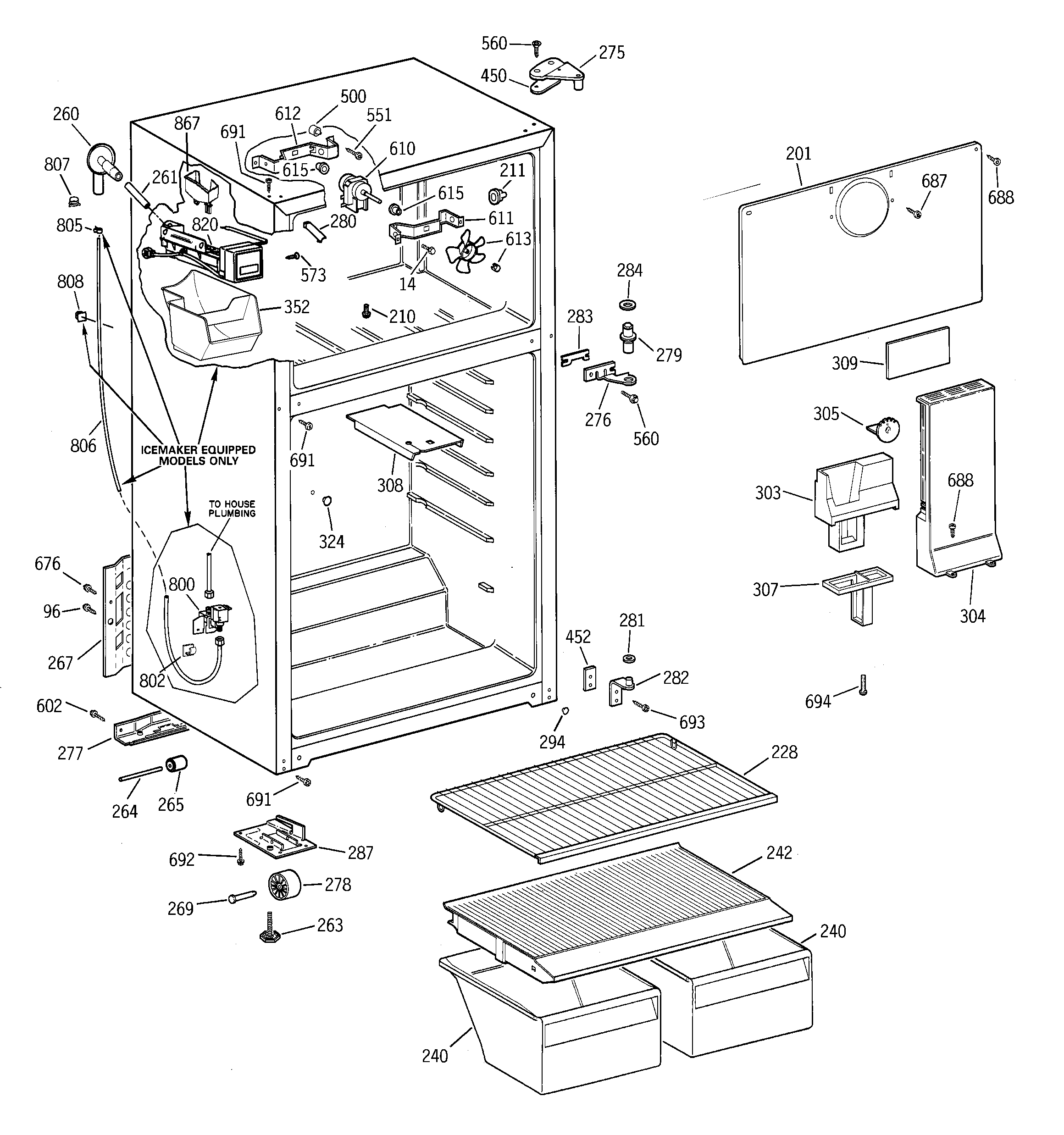 Hotpoint HTS16BCMFLWW cabinet diagram