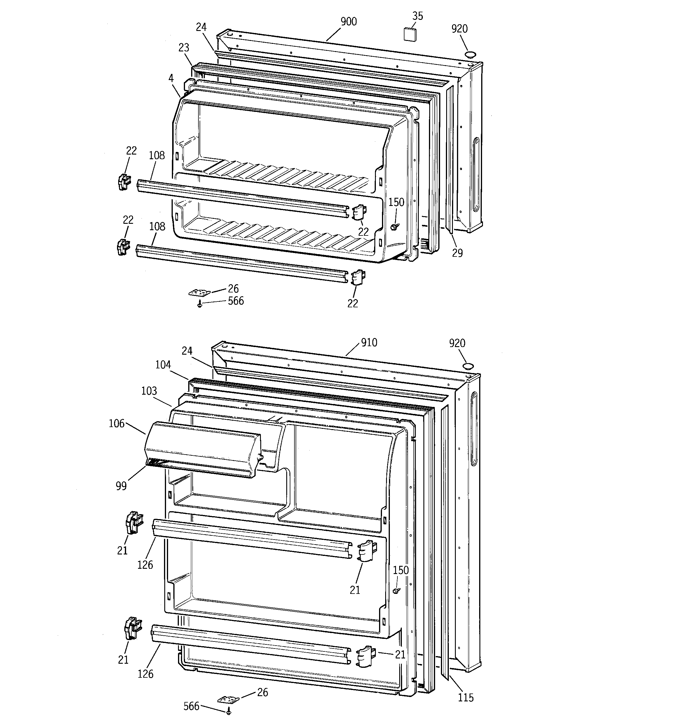 RCA RMQ80UB2F doors diagram