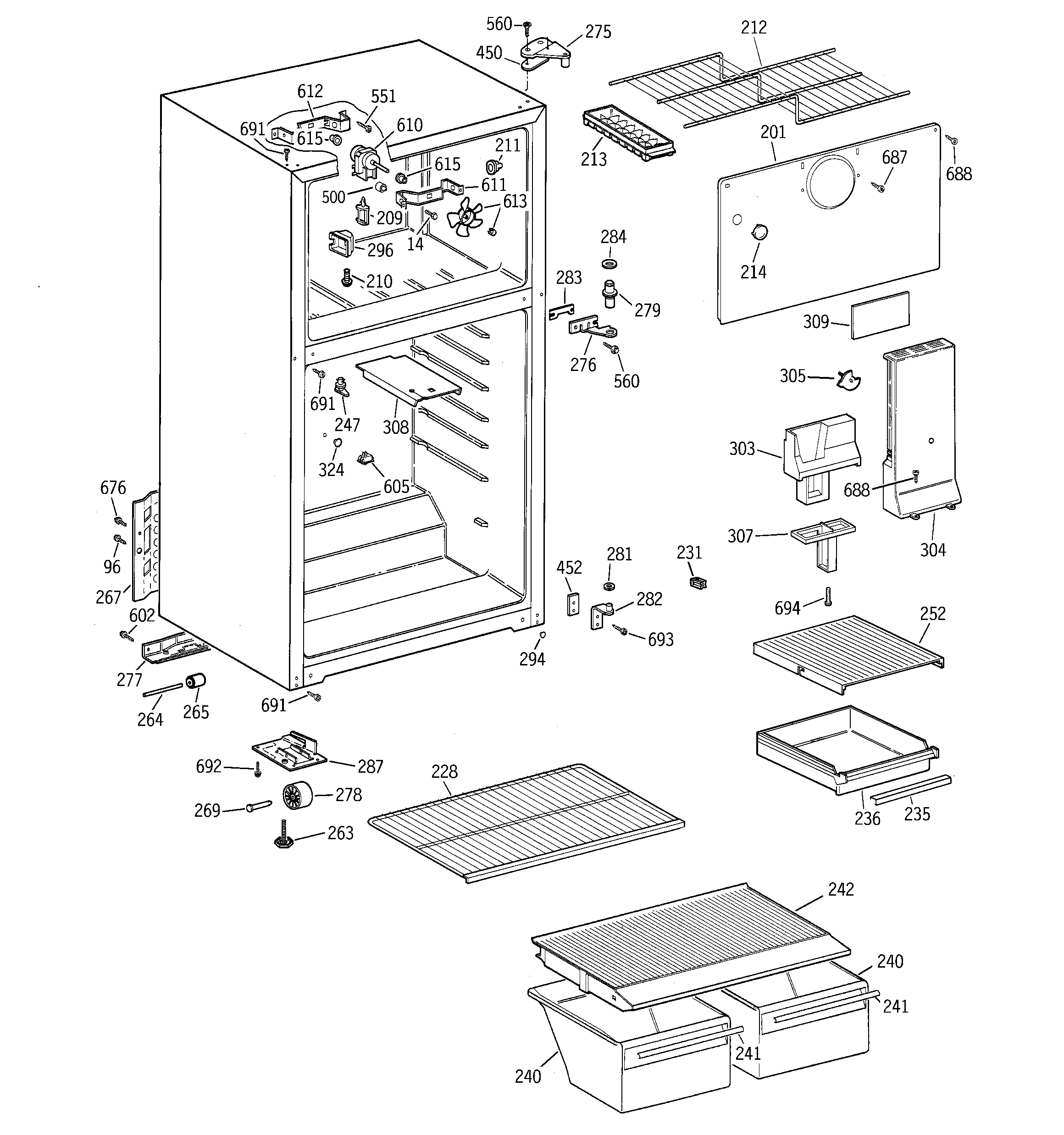 RCA RTT14CBMBRCC cabinet diagram