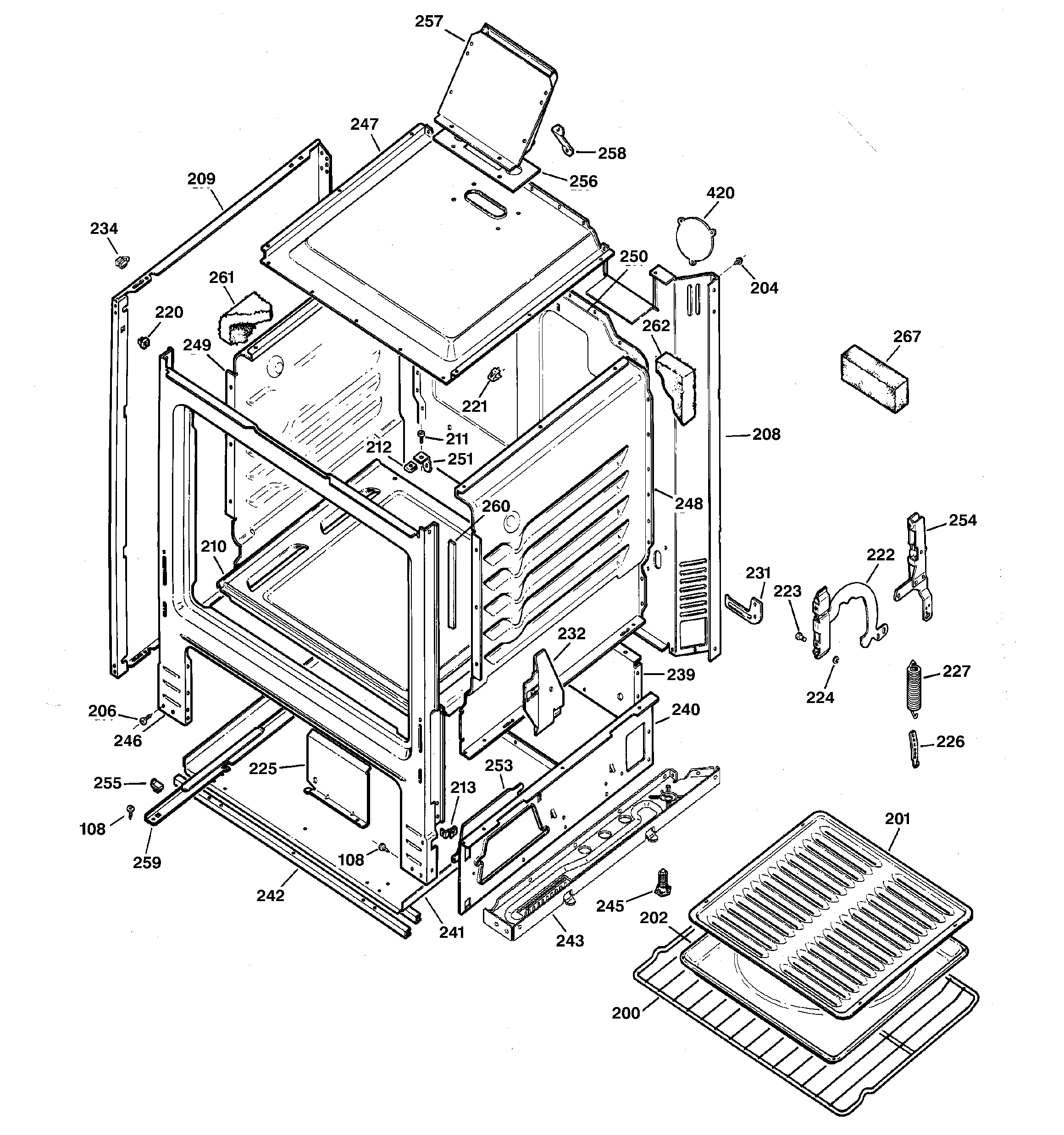 GE JGBS04PPA1WW body parts diagram