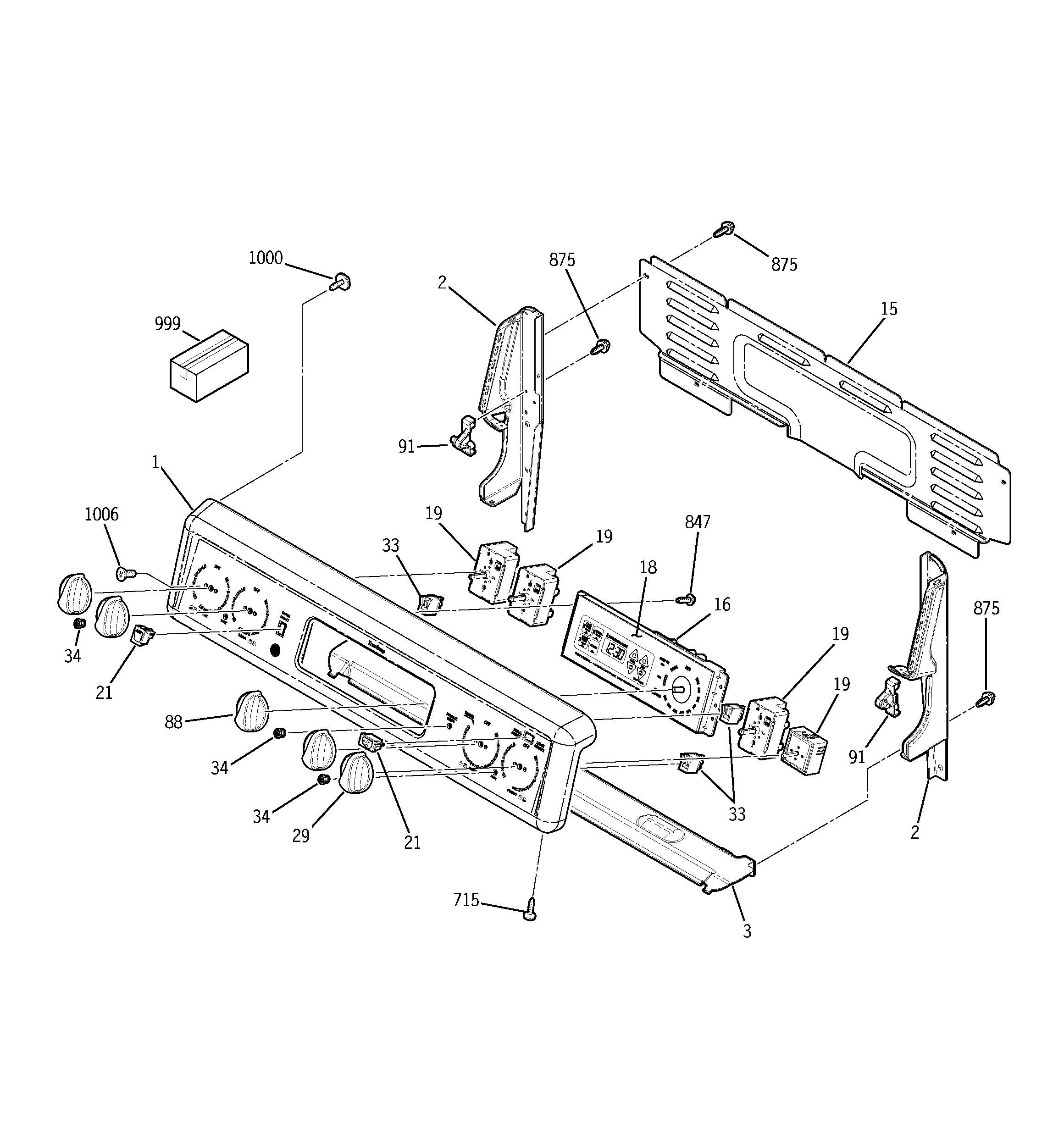 GE JBP69CF3CC control panel diagram