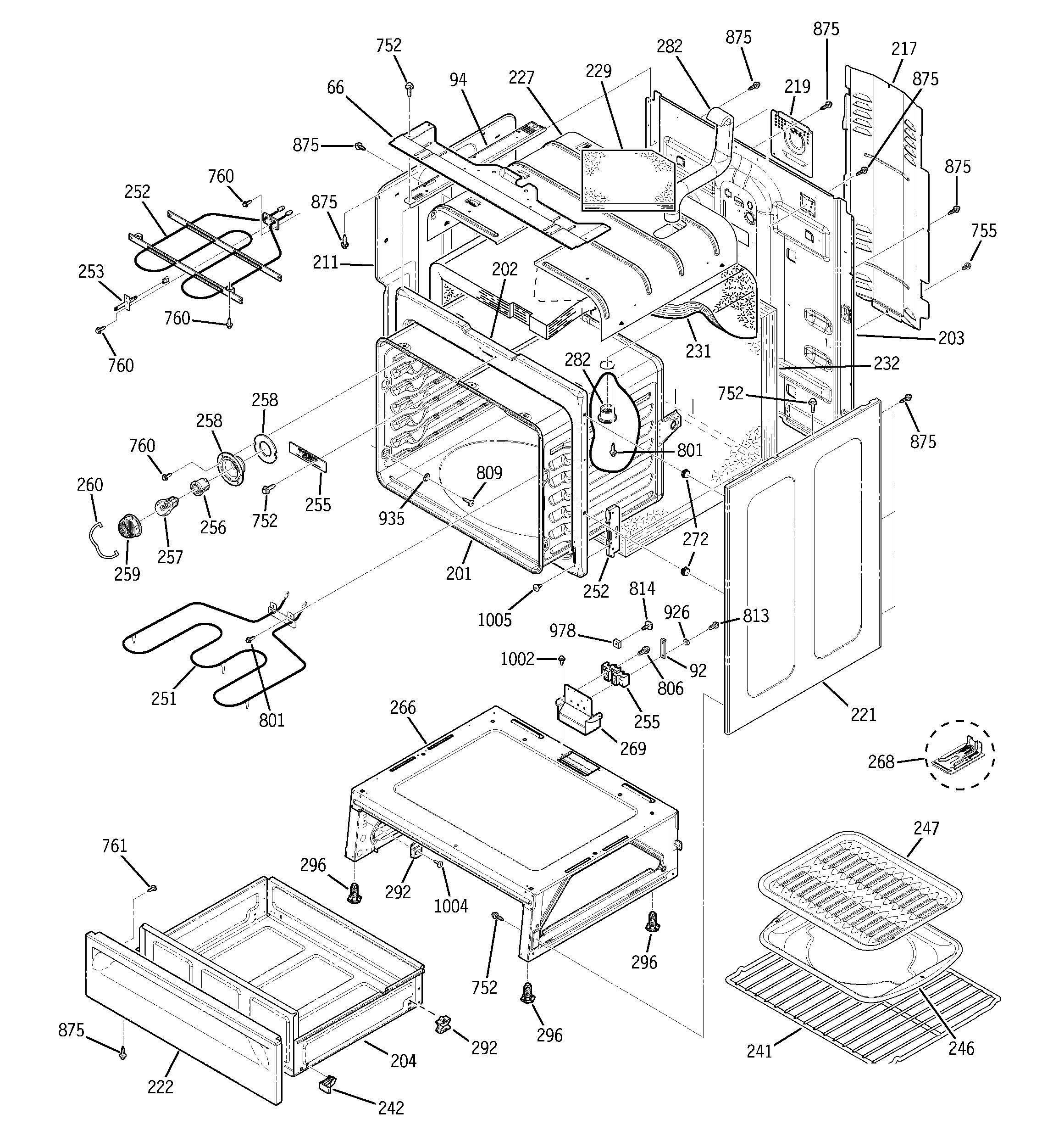 GE JBP69CF3CC body parts diagram