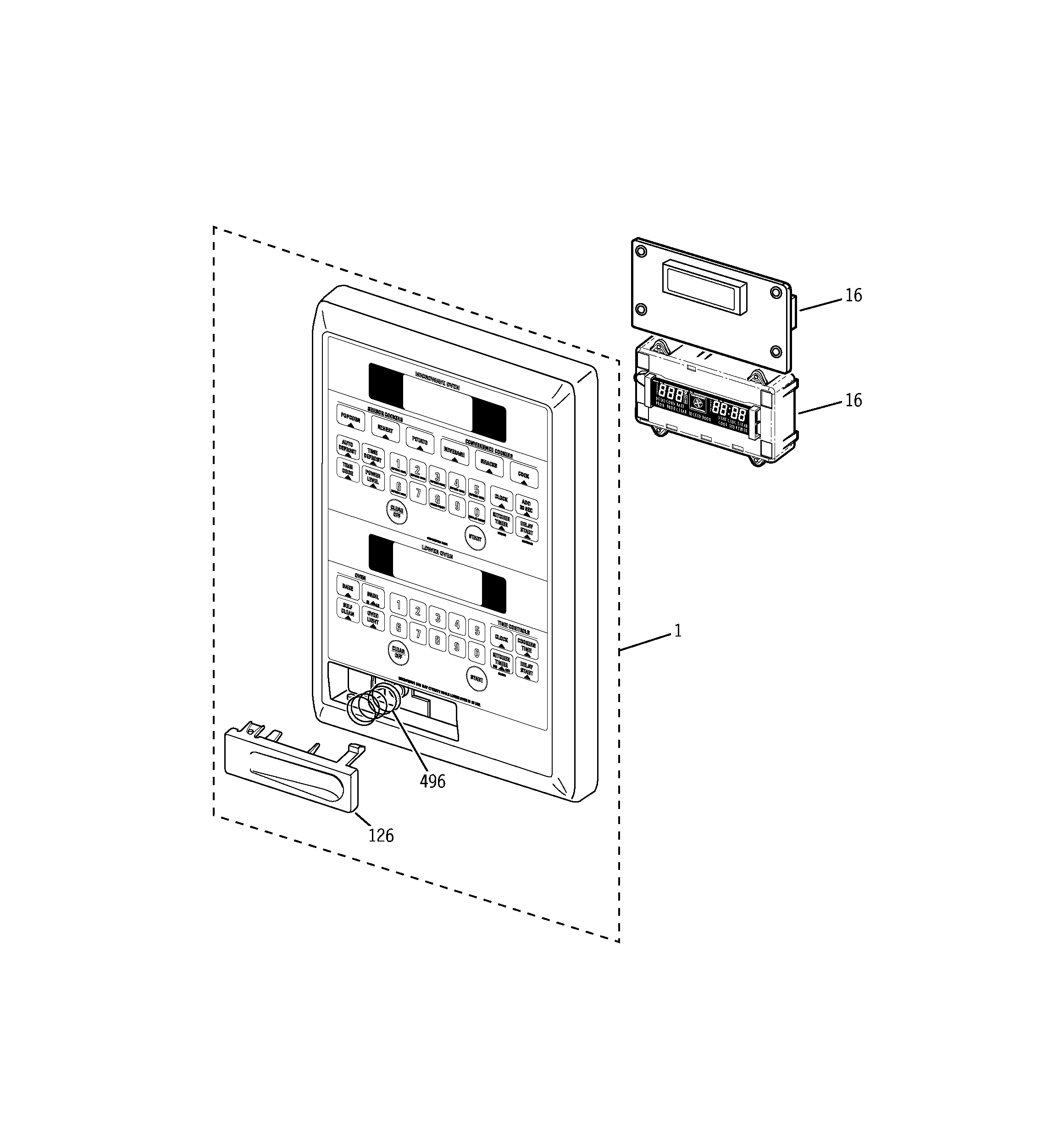 GE JTP86WF1WW microwave control panel diagram