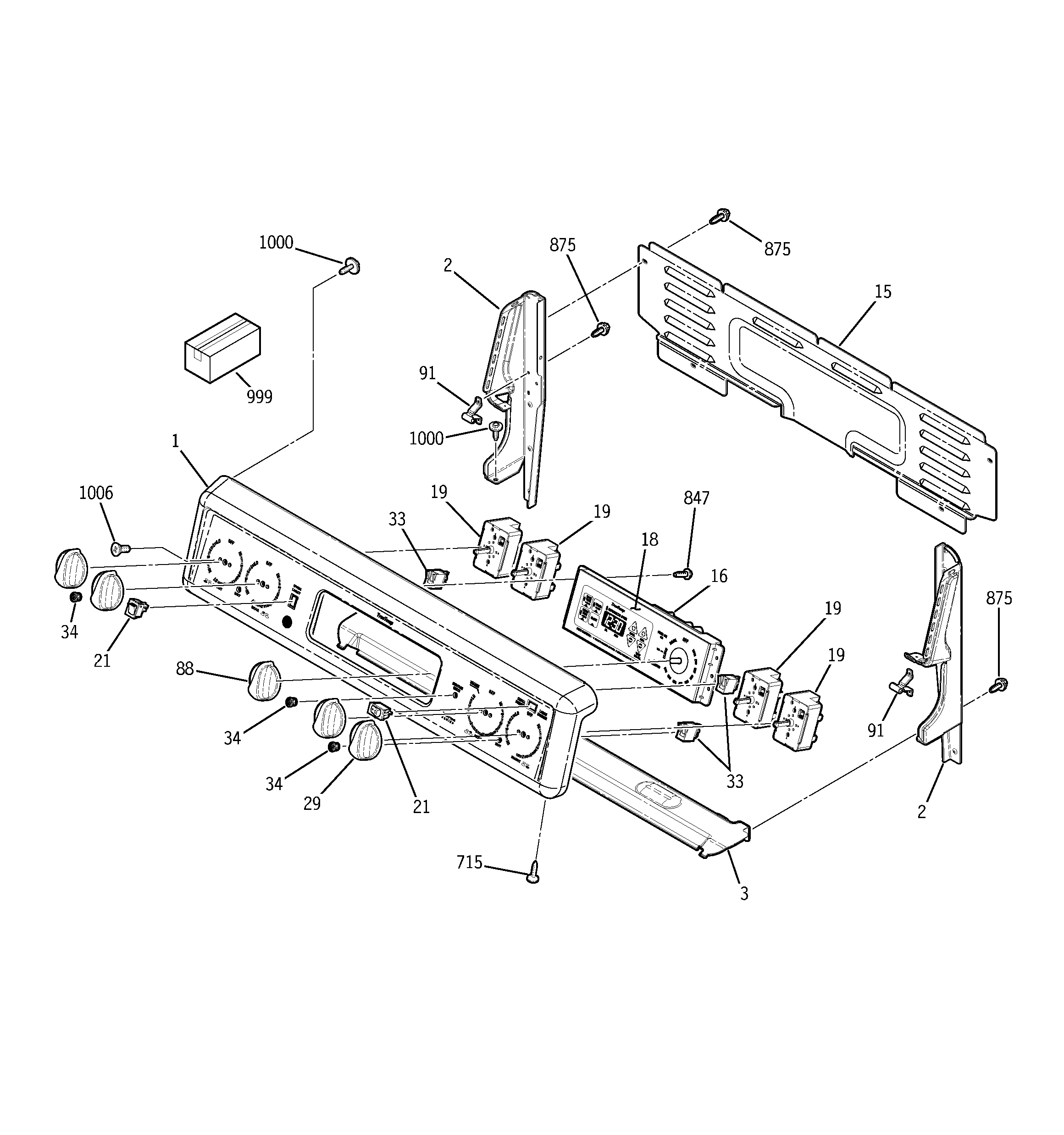 GE EER3001F01SS control panel diagram