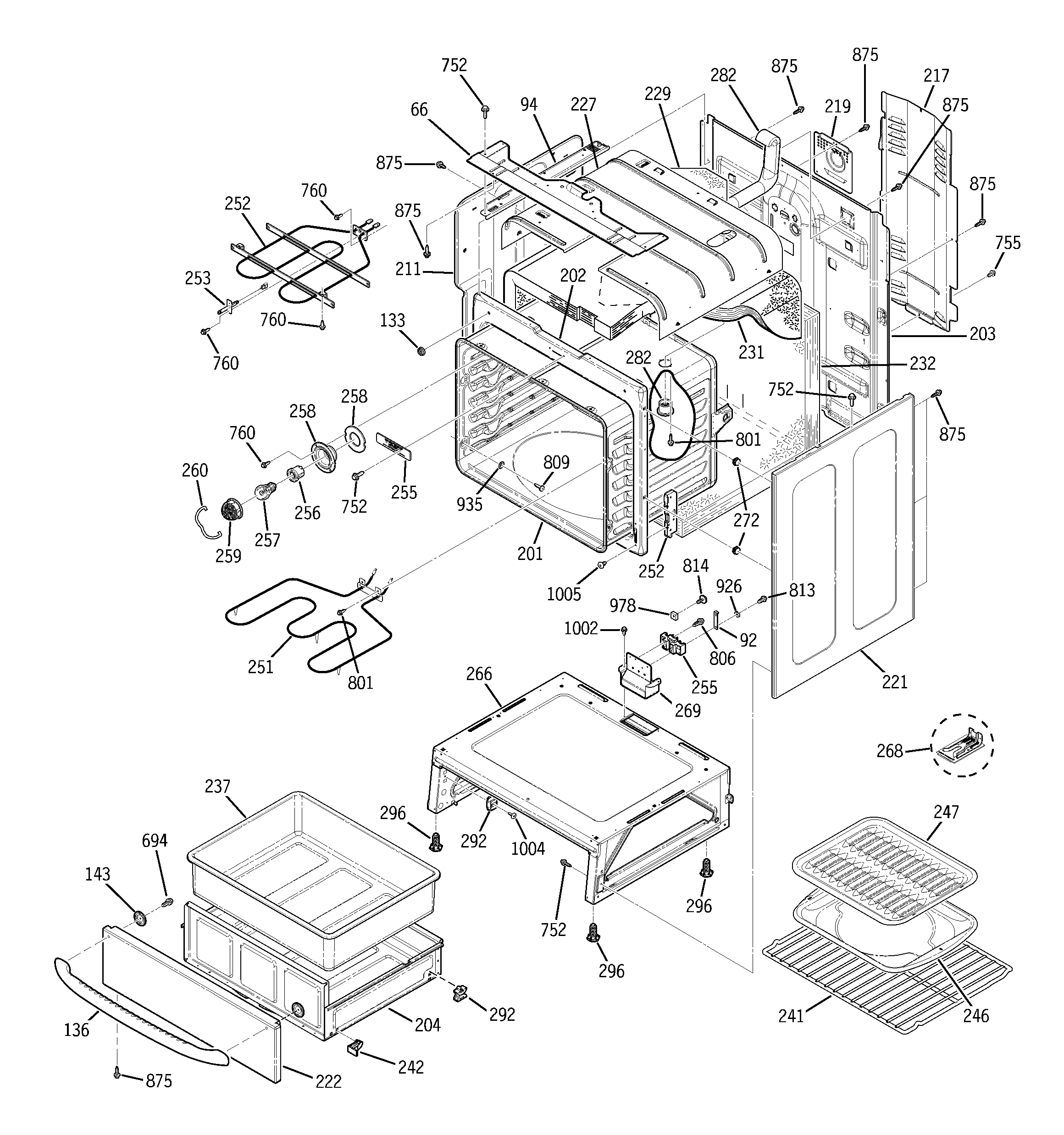 GE EER3001F01SS body parts diagram