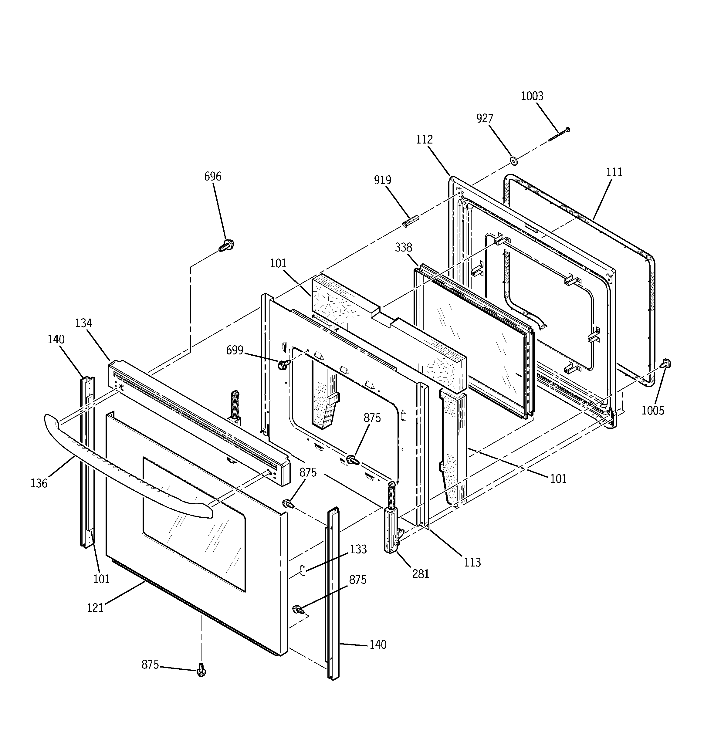 GE EER3001F01SS door diagram