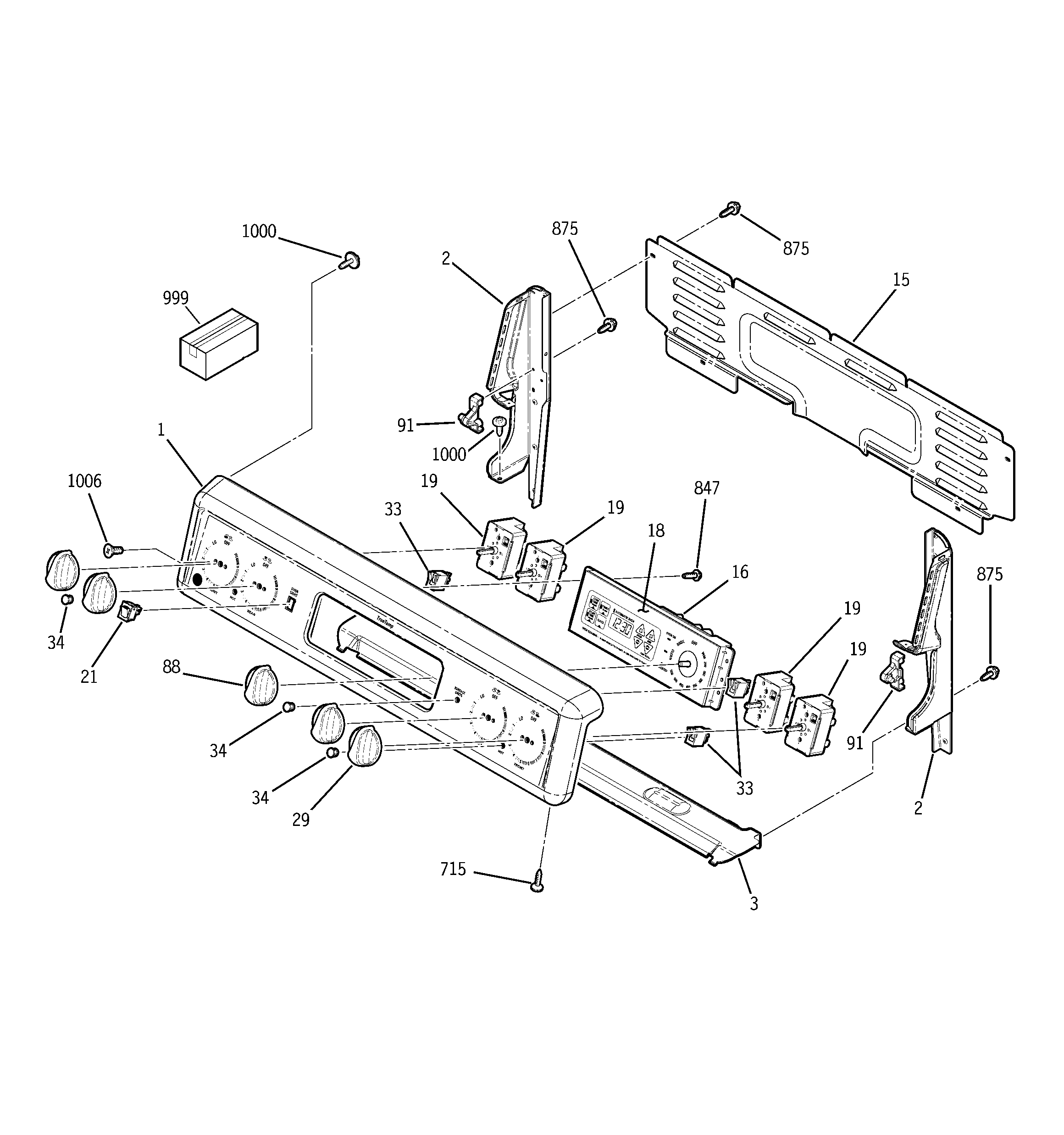 GE JBP69WD2WW control panel diagram