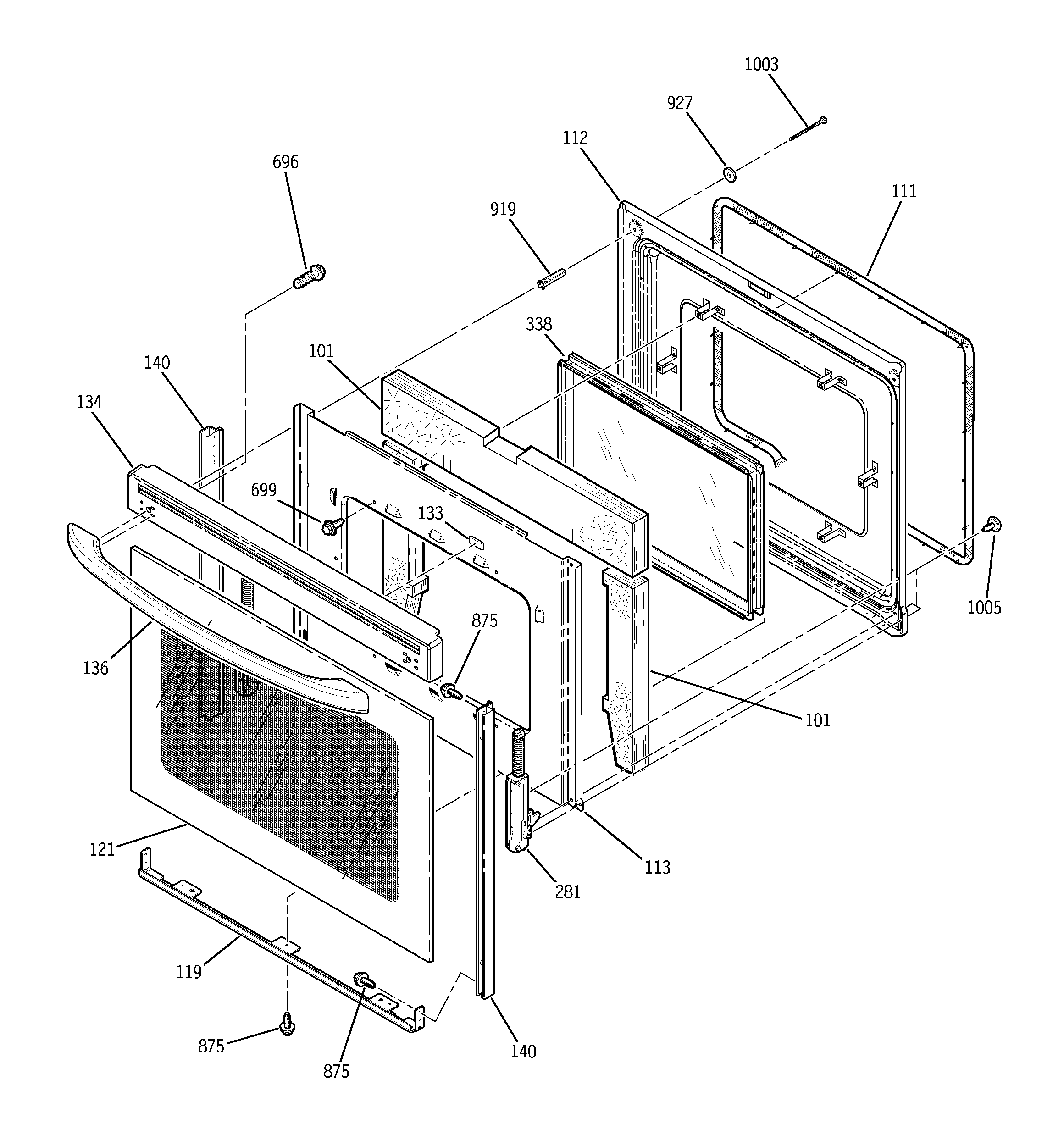 GE JBP69WD2WW door diagram