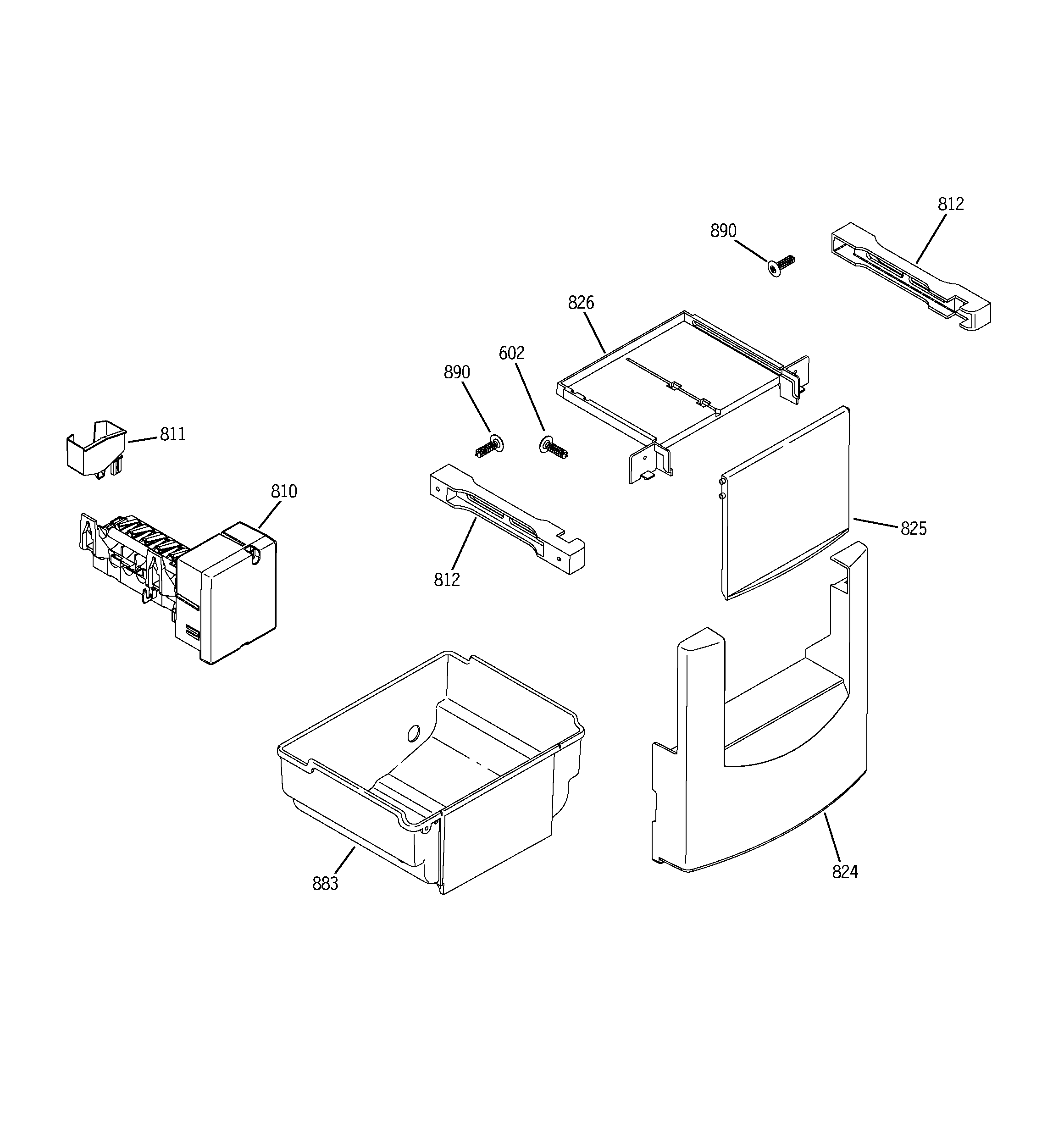GE ZISS360NMB ice maker & dispenser diagram